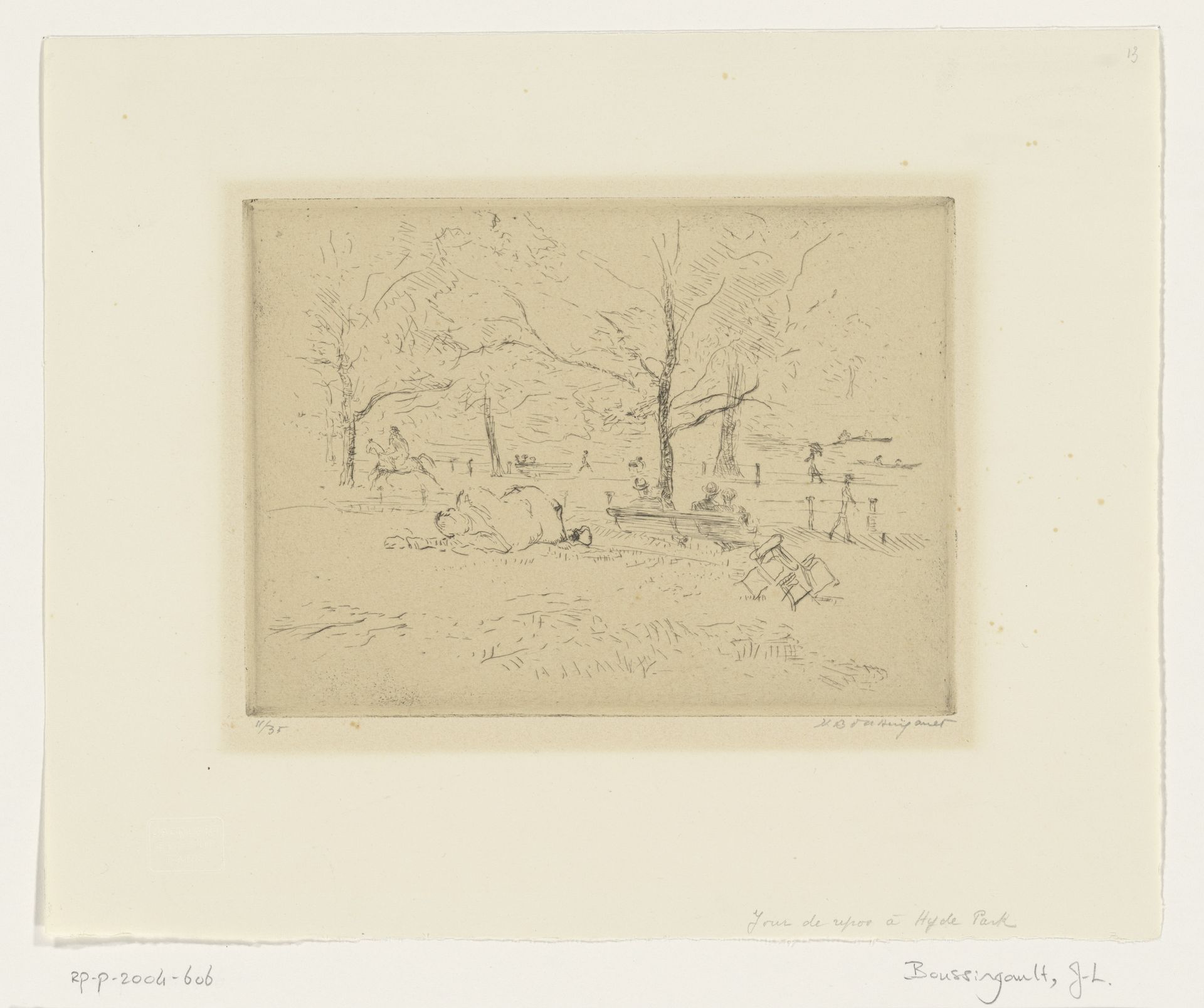 Jour de repos á Hyde Park by Jean-Louis Boussingault