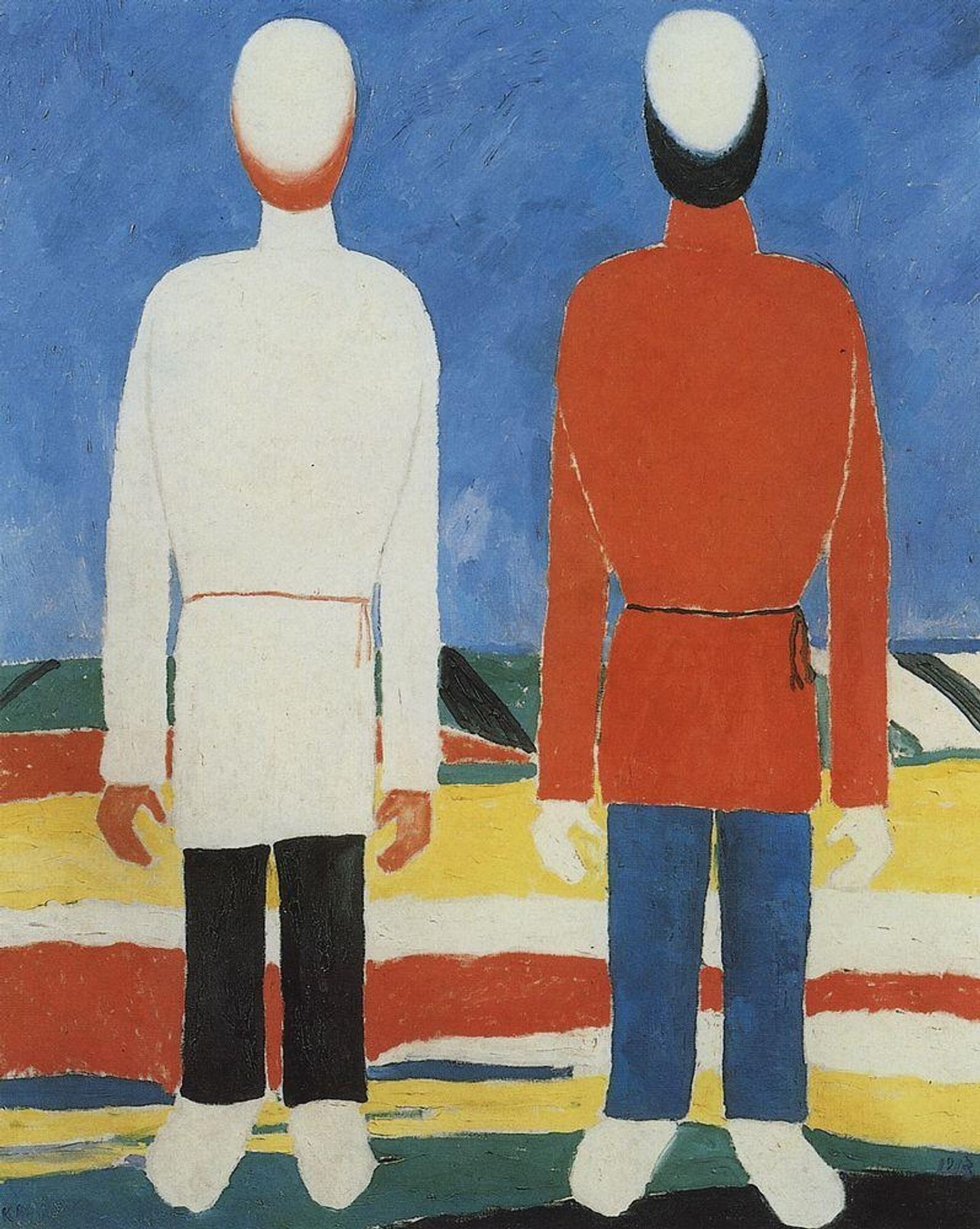 Two Male Figures by Kazimir Malevich