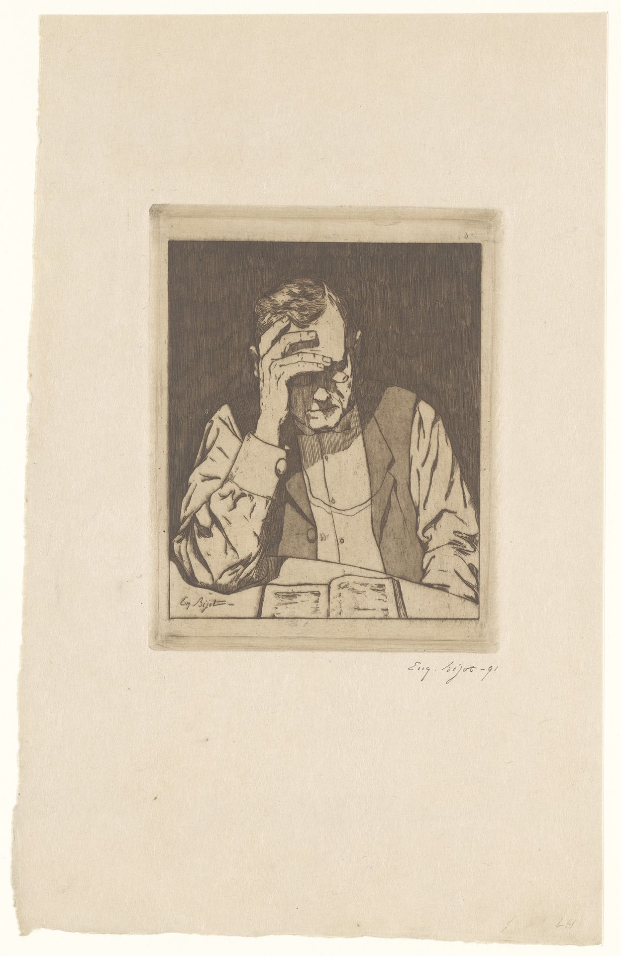 Lezende man by Eugène Bejot