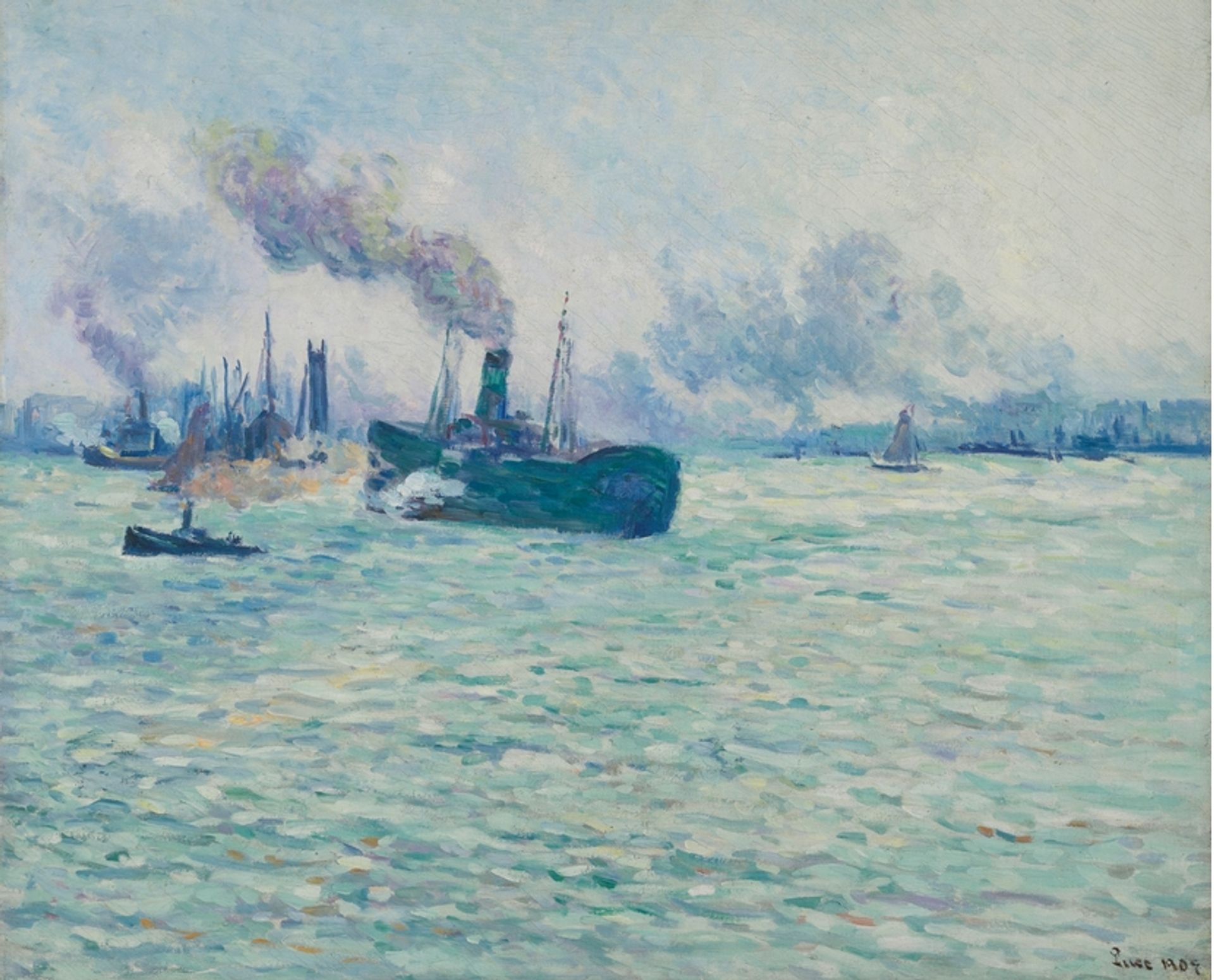 Rotterdam, Scène De Port by Maximilien Luce