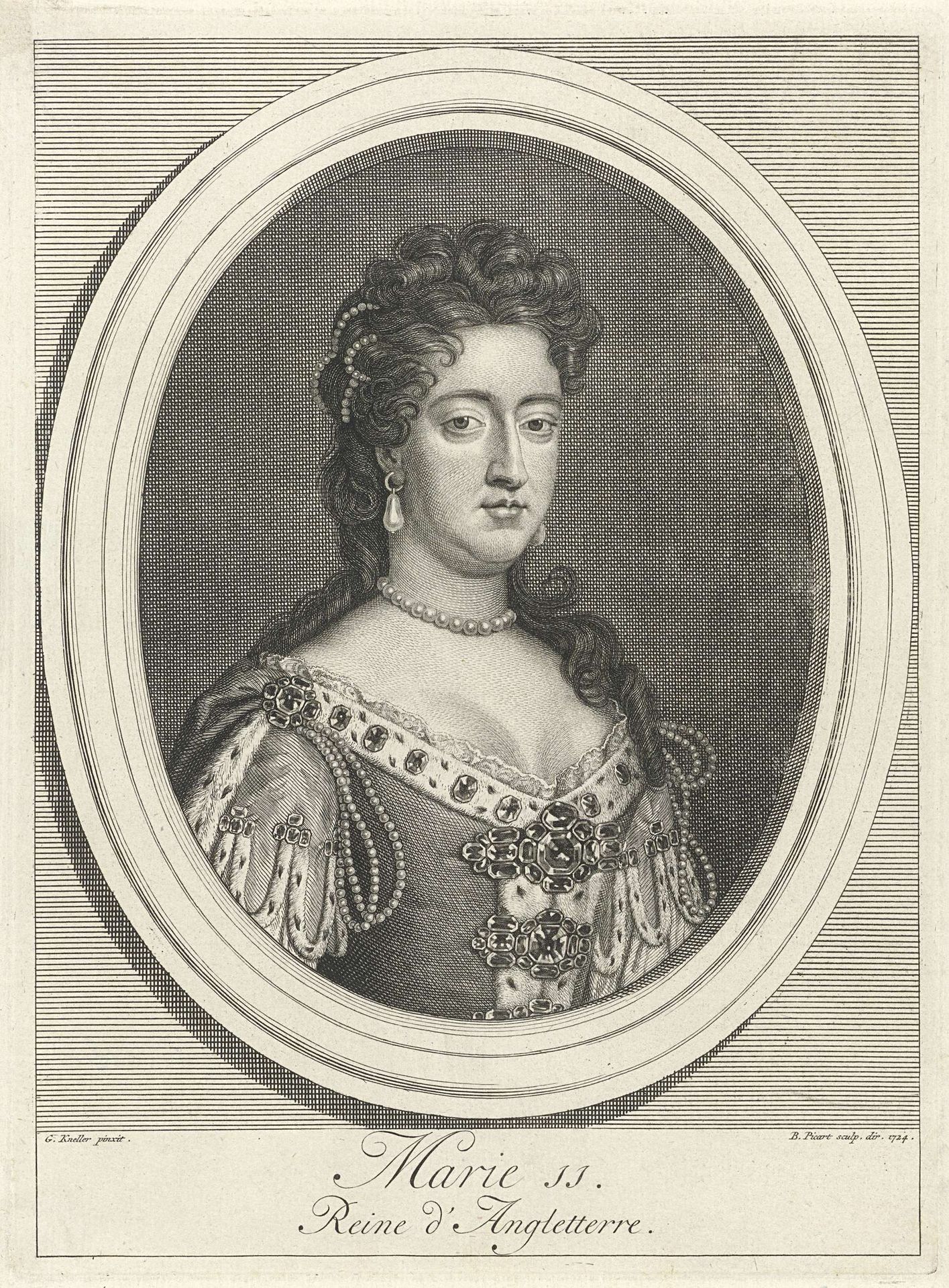 Portret van Maria II Stuart by Bernard Picart