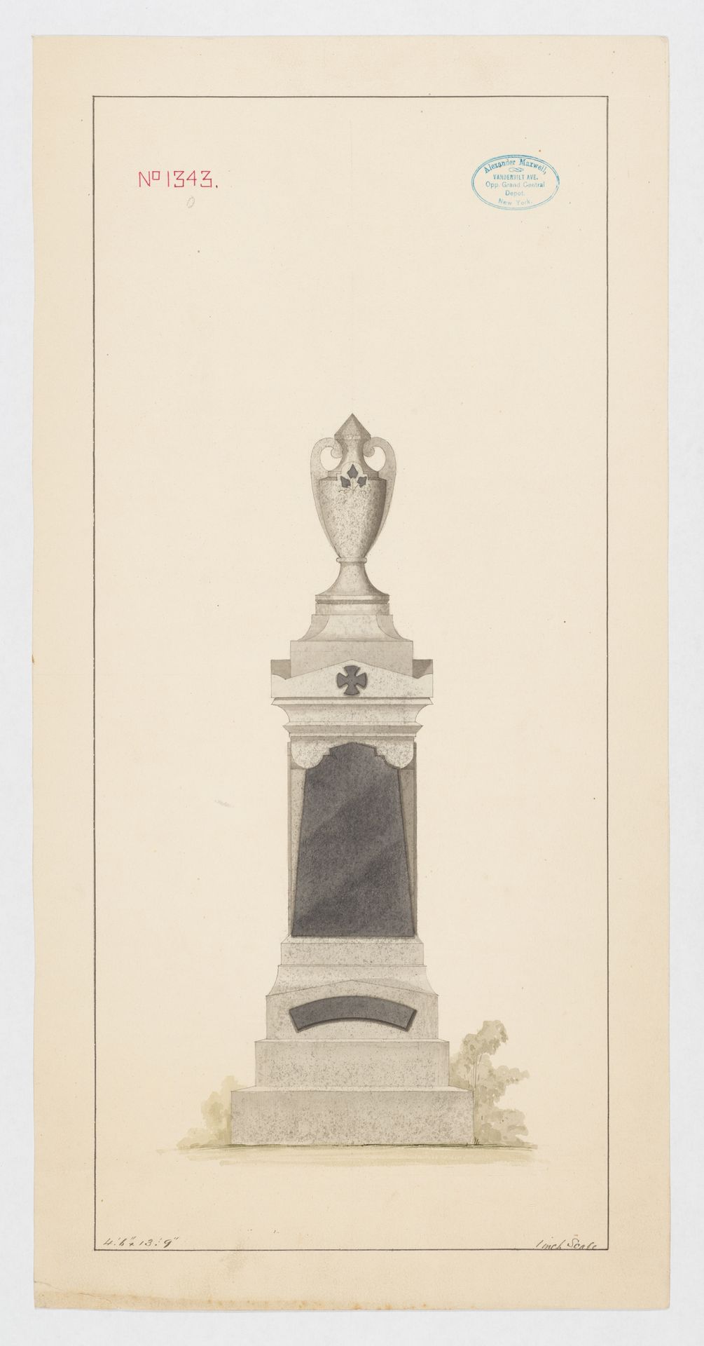 Grave Monument with Vase, No. 1343 by Alexander Maxwell