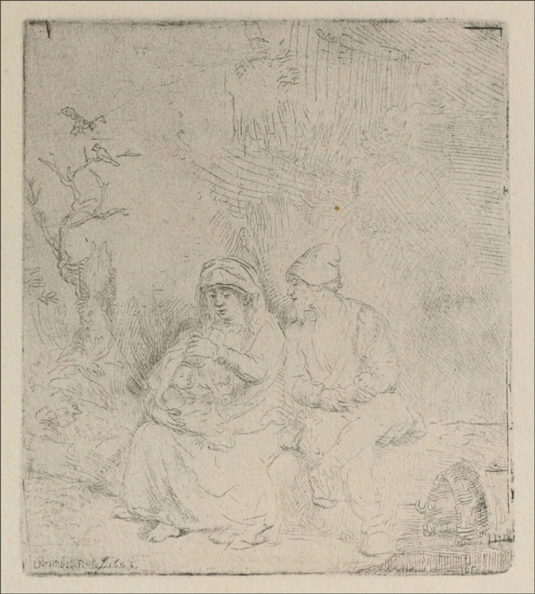 A Repose In Outline by Rembrandt van Rijn