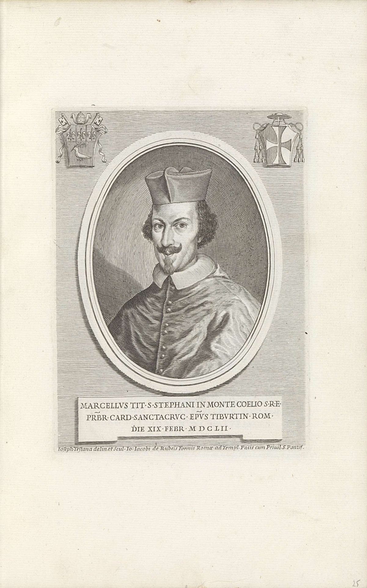 Portret van kardinaal Marcello Santacroce by Giuseppe Maria Testana