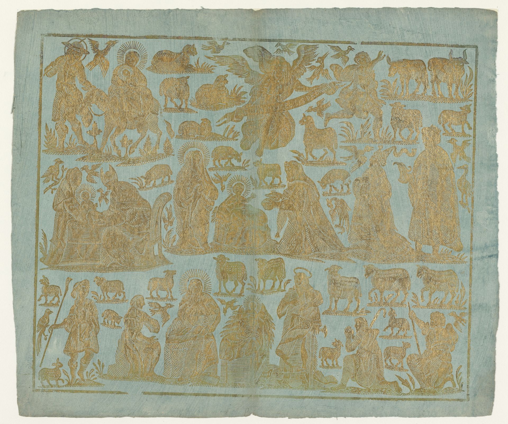 Blad met scènes rond de geboorte van Christus by Anonymous