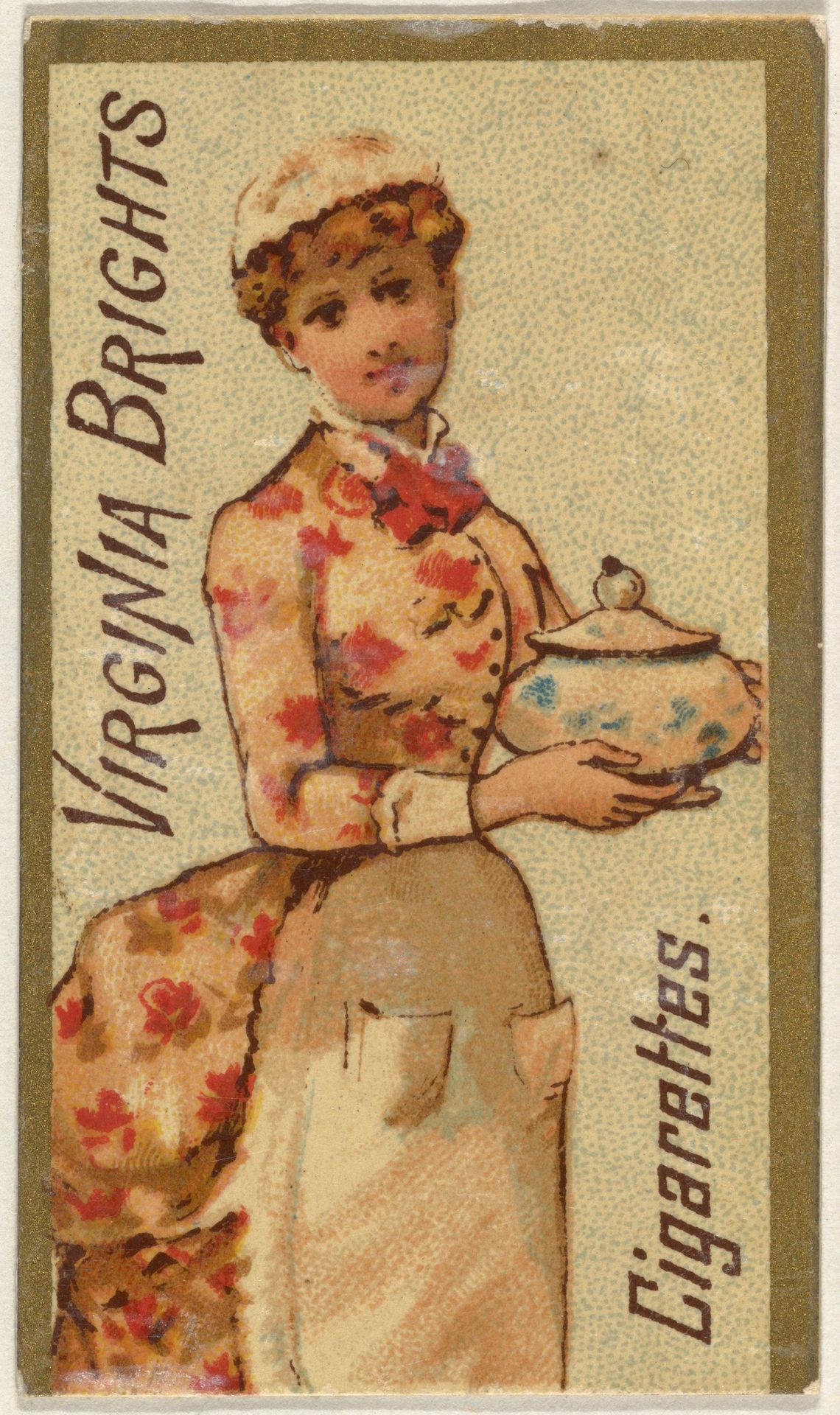 From the Girls and Children series (N64) promoting Virginia Brights Cigarettes for Allen & Ginter brand tobacco products by Allen & Ginter