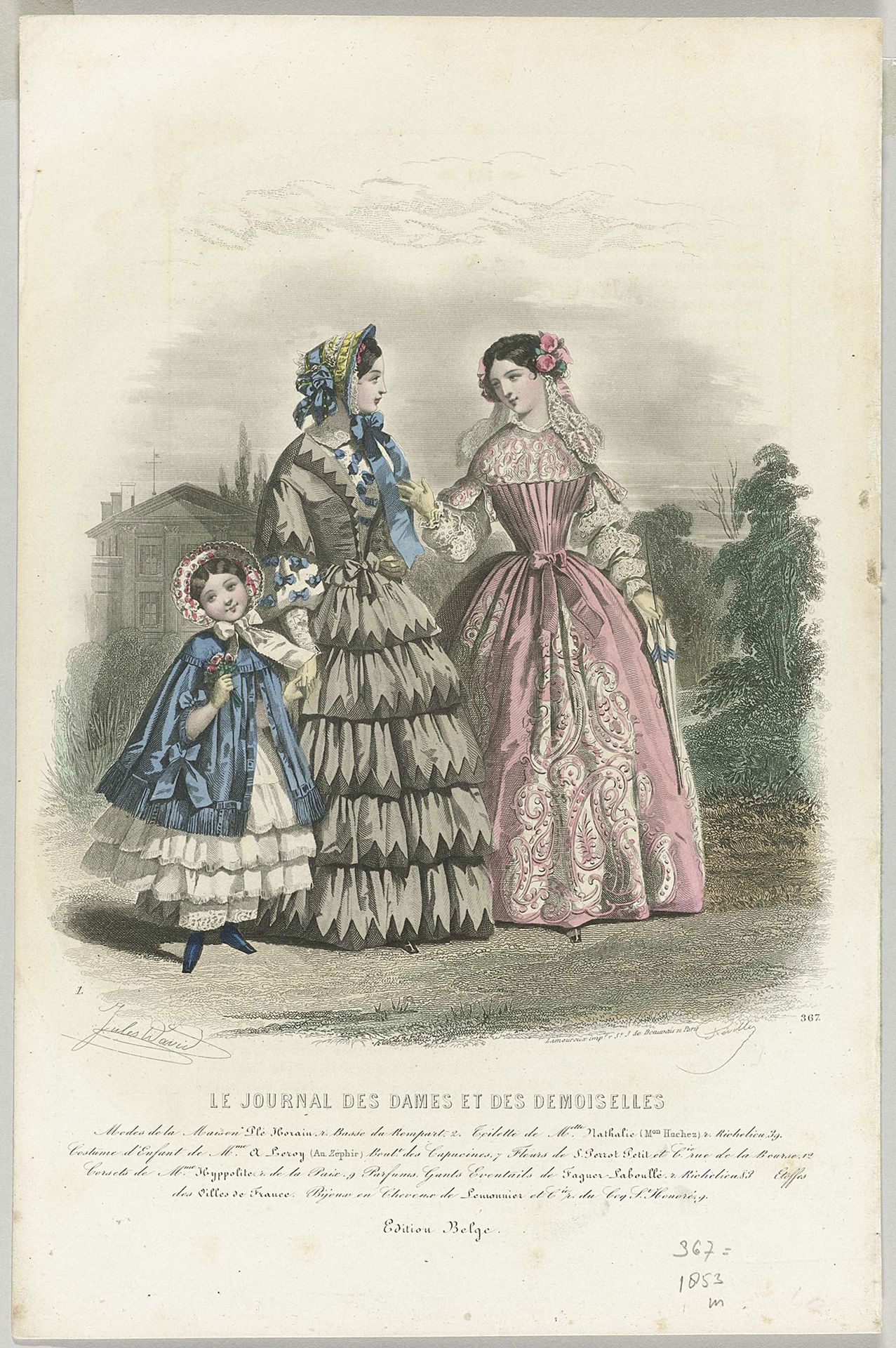 Le Journal des Dames et des Demoiselles, Modes Françaises, 1853, No. 367 by Jean-Baptiste Réville