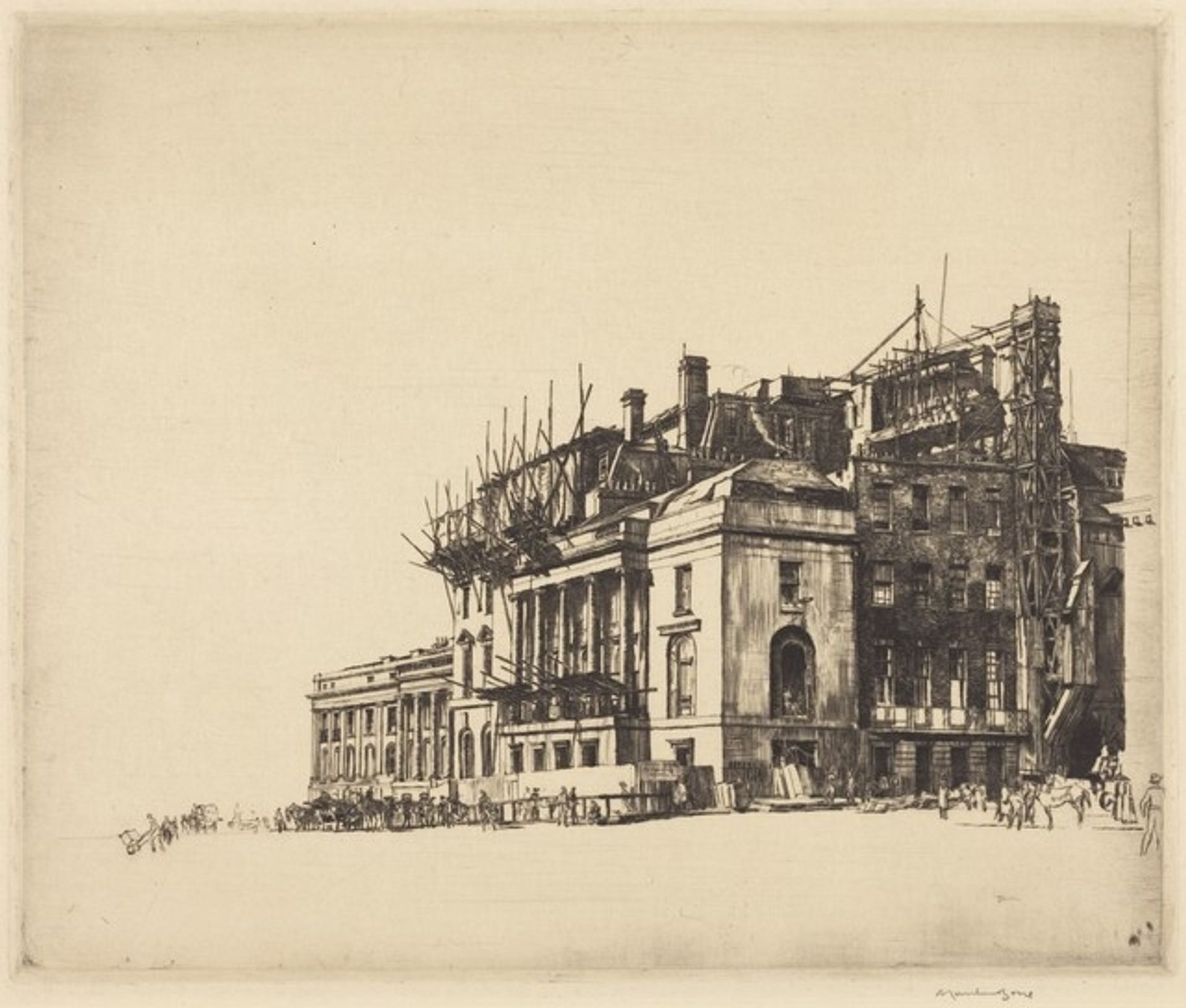 Waterloo Place, London by Muirhead Bone