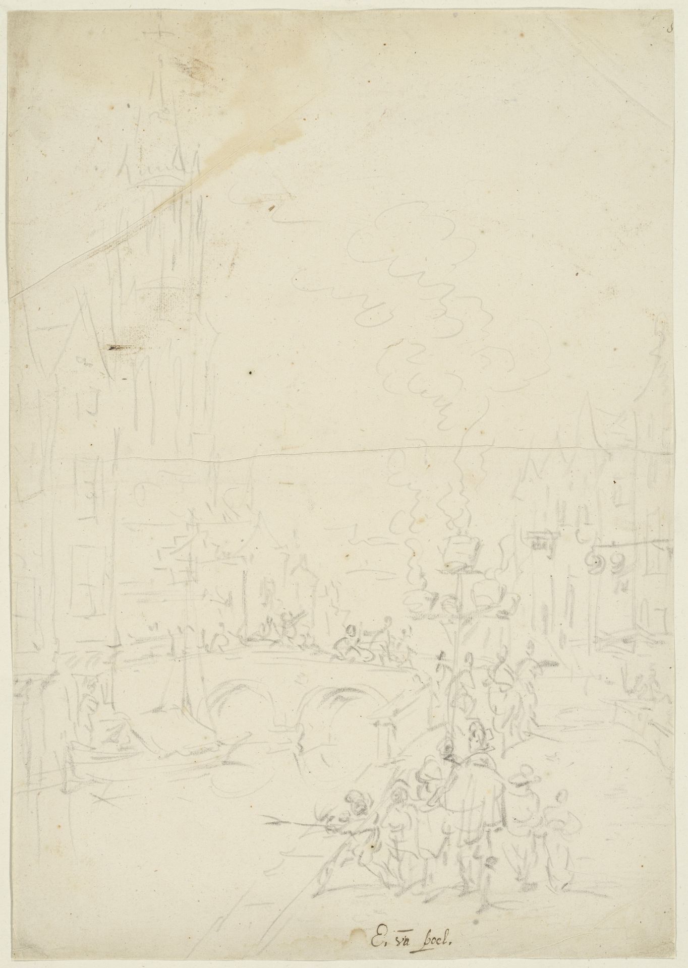 Stadsgezicht, mogelijk Delft by Leonaert Bramer