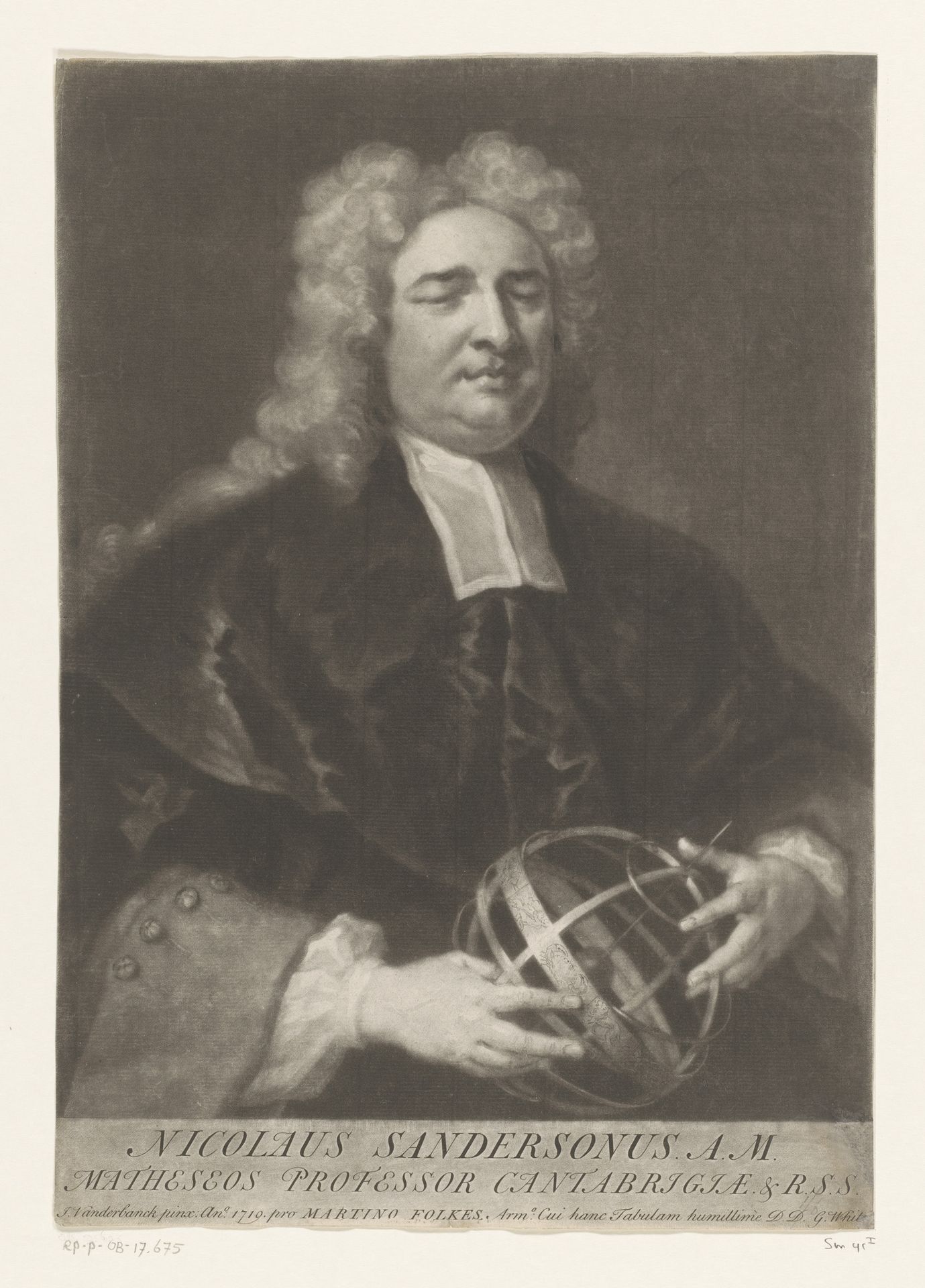 Portret van Nicholas Saunderson by George White