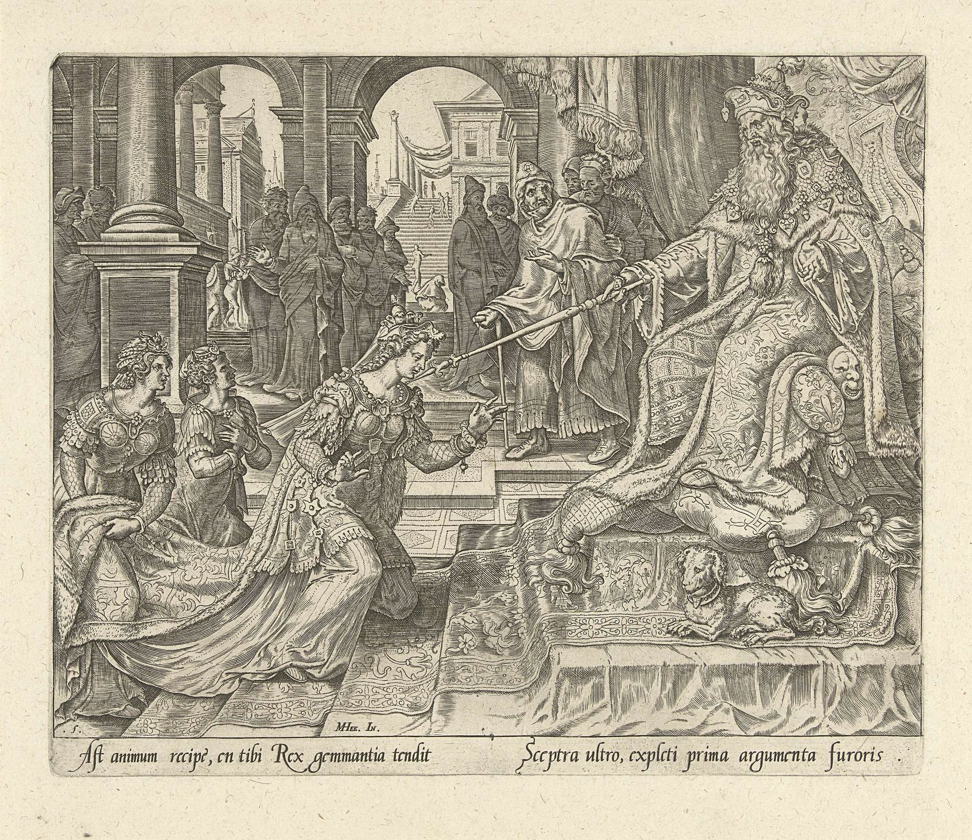 Ester voor Ahasveros by Philips Galle