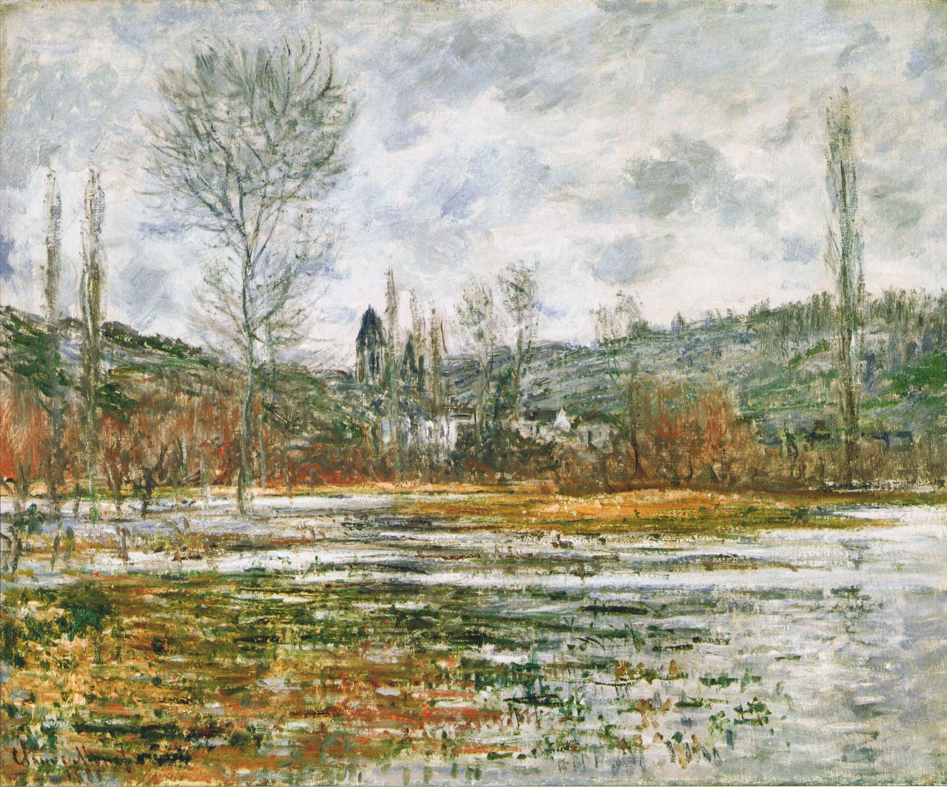 Vetheuil, Prairie Inondee by Claude Monet