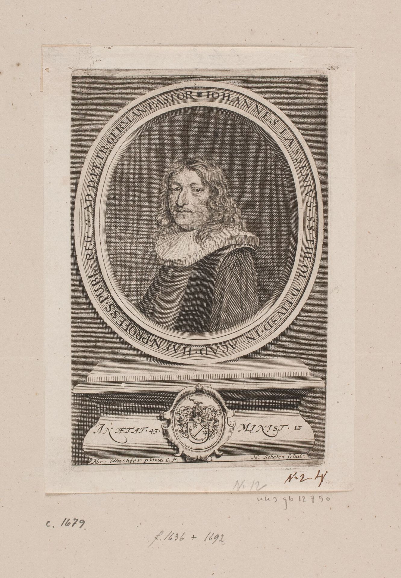 Pastor Johannes Lassenius by Hubert Schaten