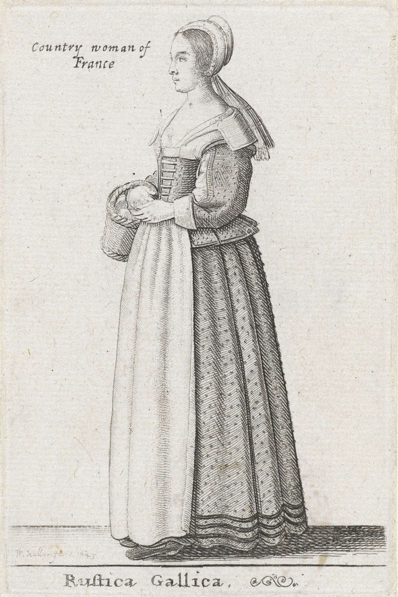 Rustica Gallica / Country woman of France by Wenceslaus Hollar
