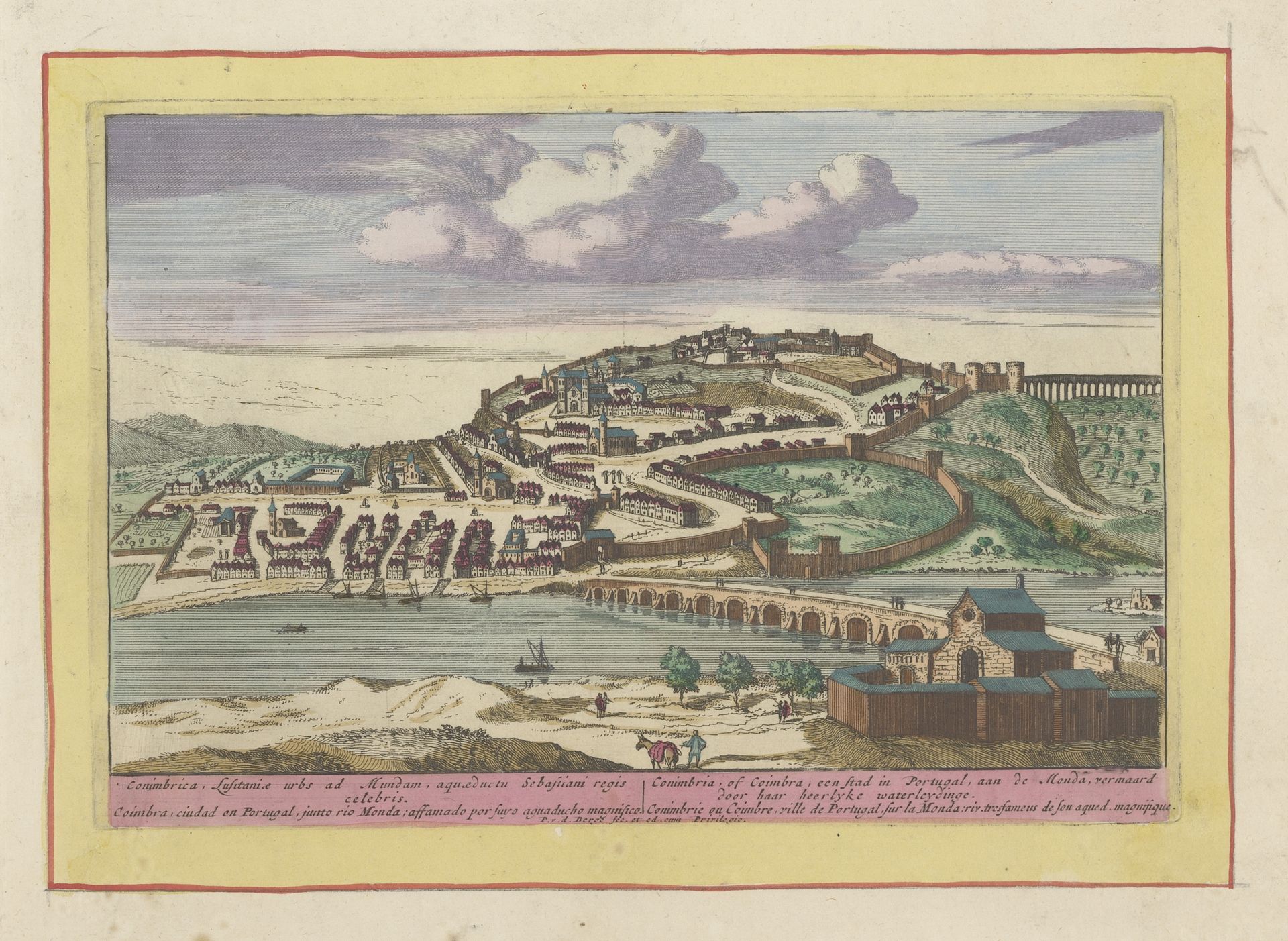 Gezicht op de Portugese stad Coimbra by Pieter van den Berge