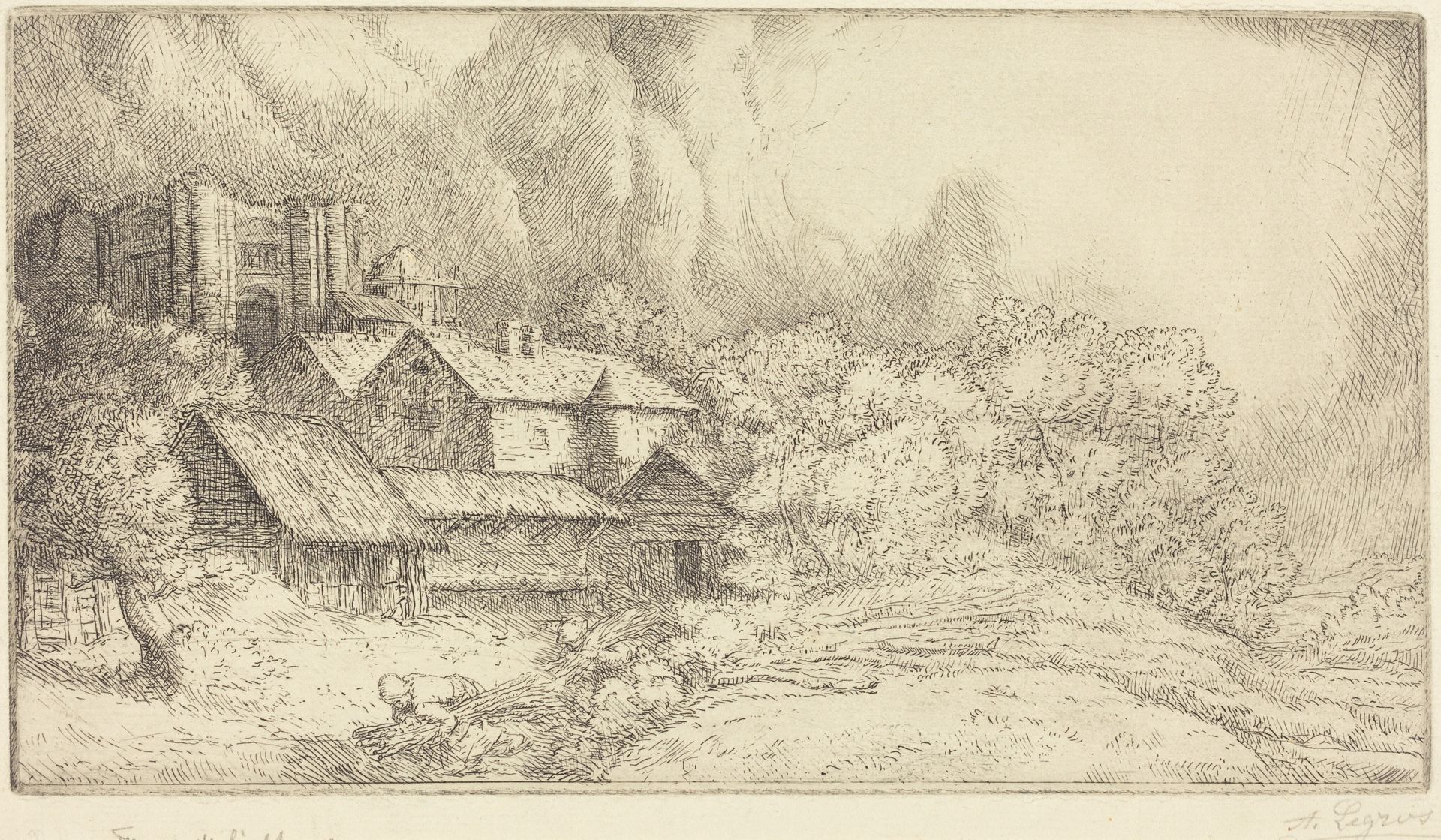 Farm at the Monastery (La ferme de l'abbaye) by Alphonse Legros