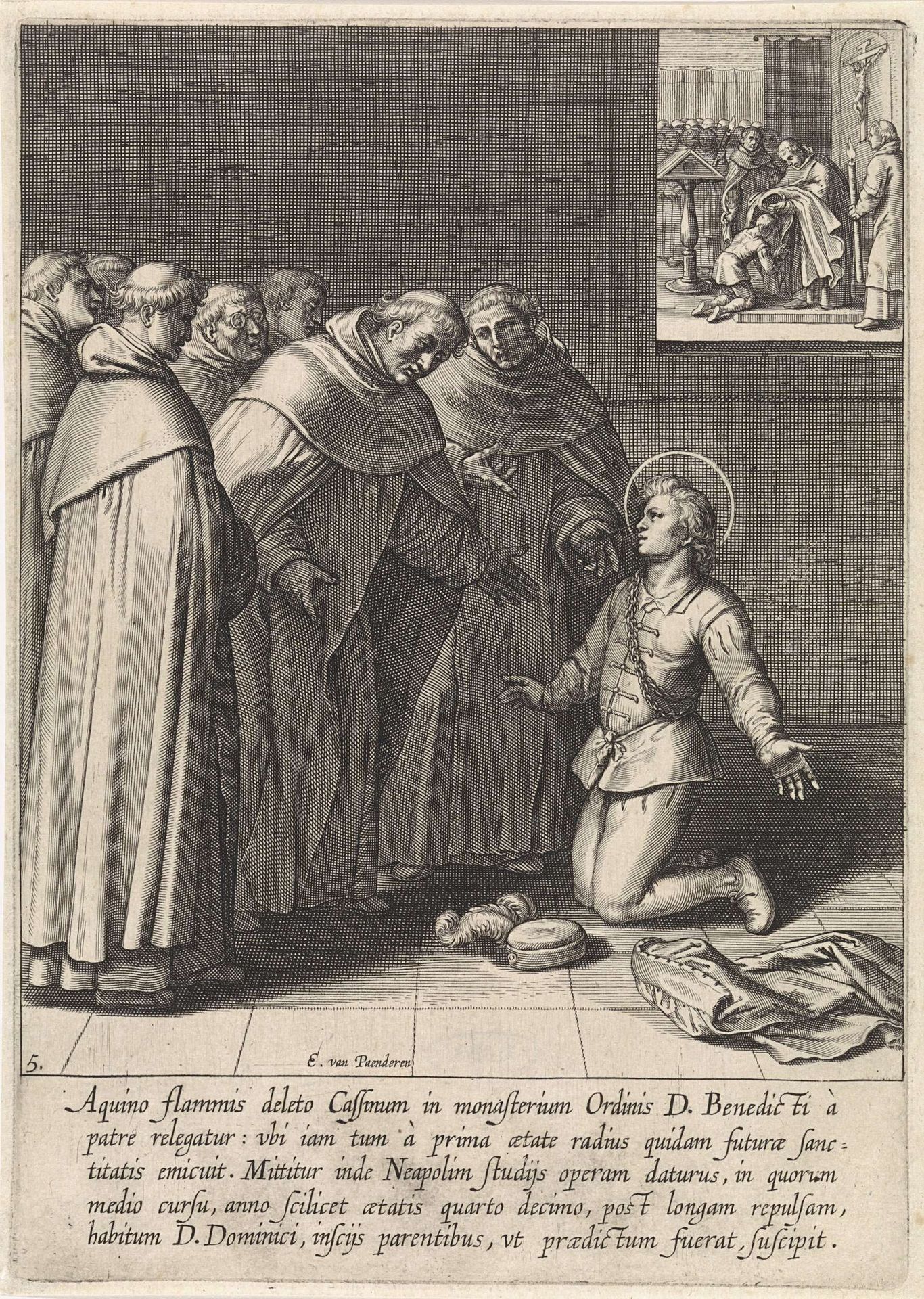 Thomas van Aquino treedt toe tot de Dominicanenorde by Egbert Van Panderen