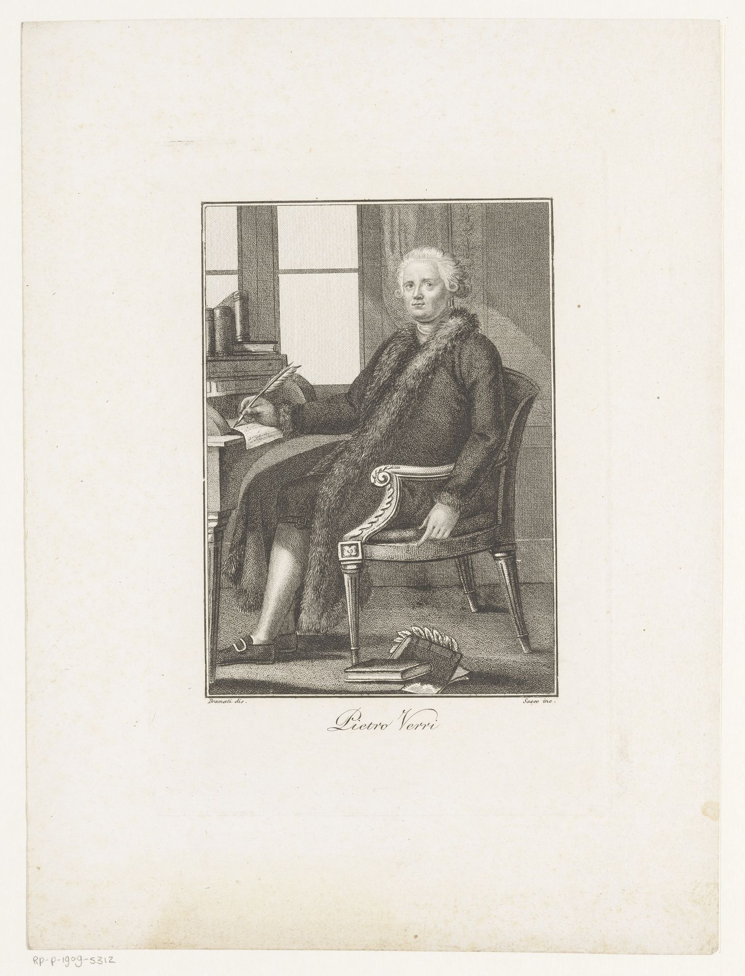 Portret van filosoof en econoom Pietro Verri by Giovanni Antonio Sasso