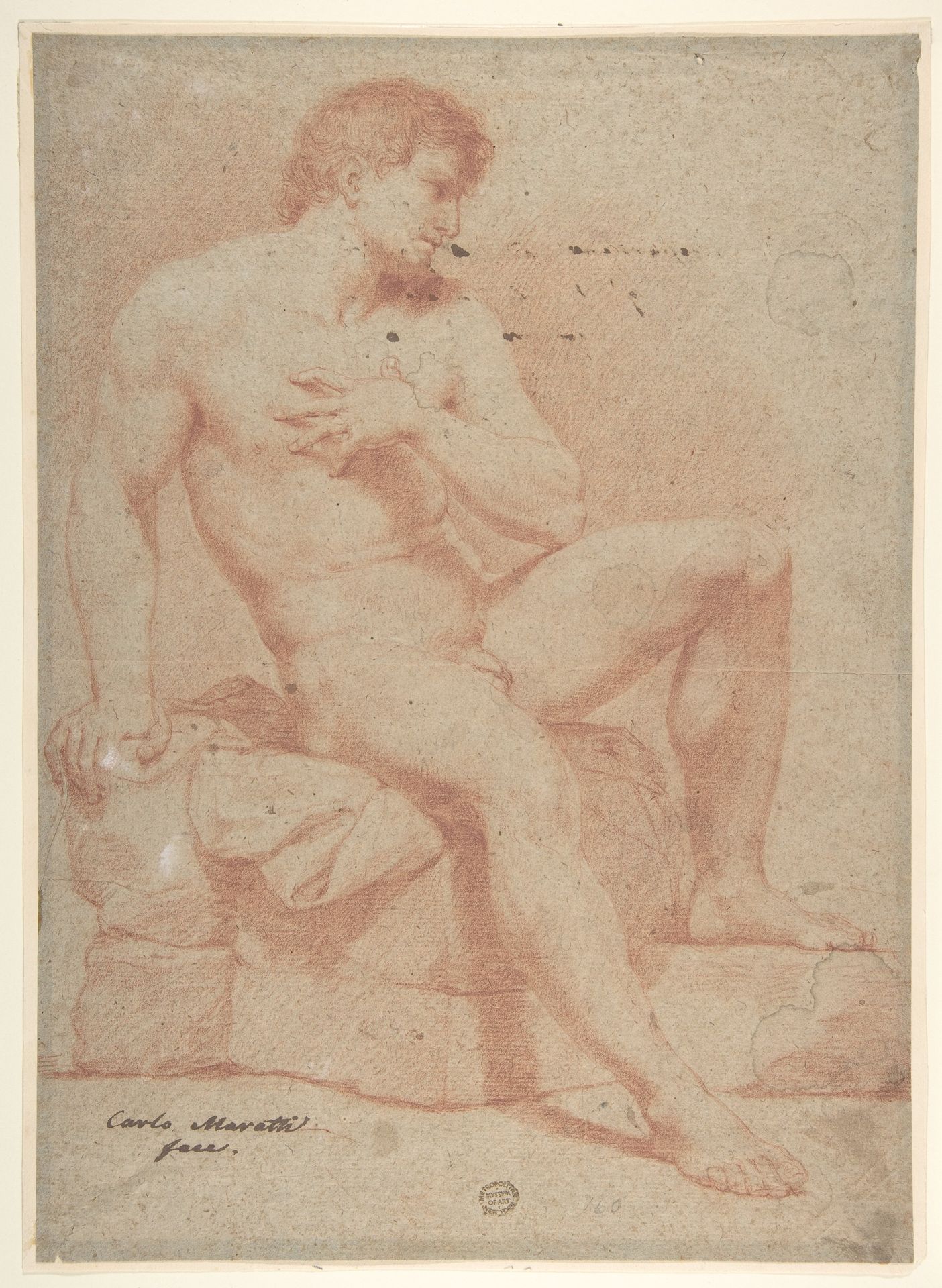 Nude Male Figure by Carlo Maratti