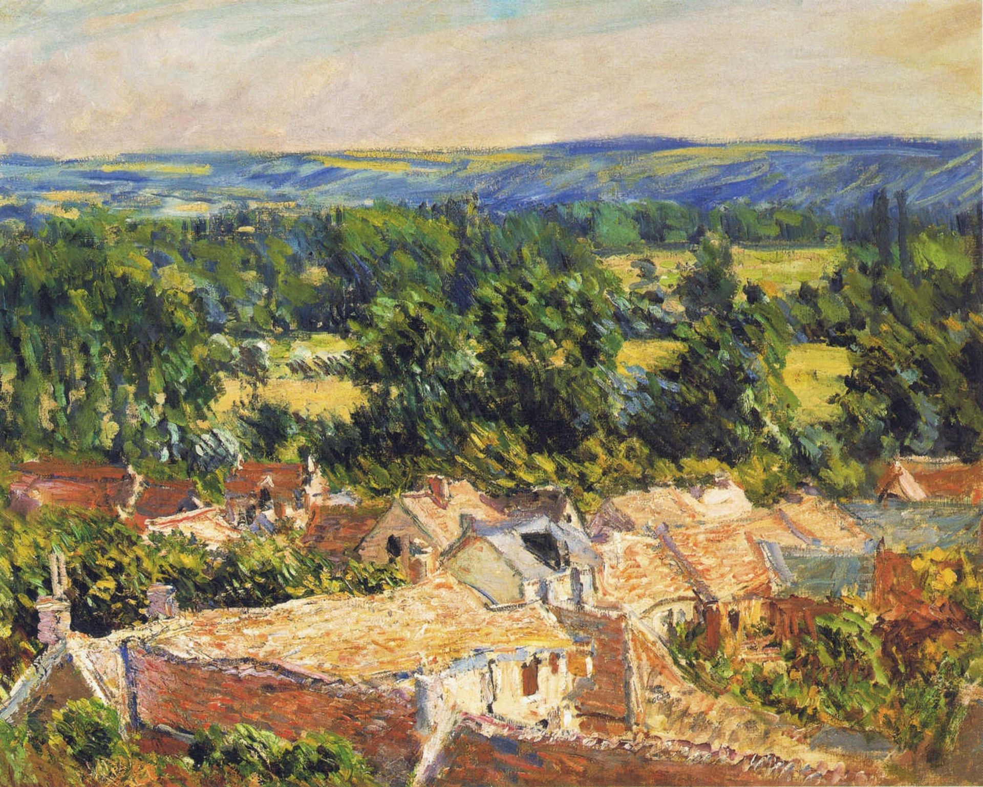View on village of Giverny by Claude Monet