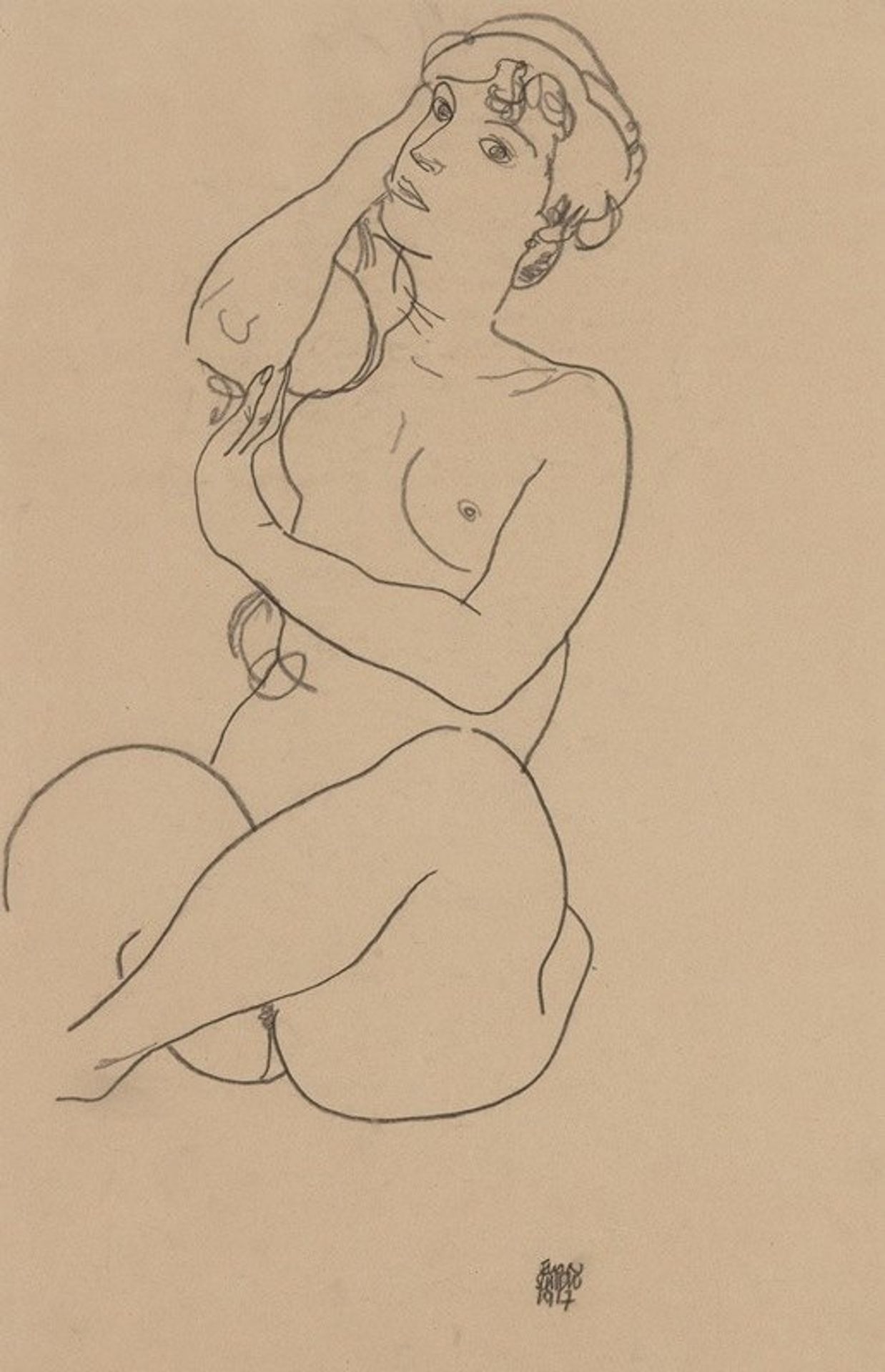 Nude by Egon Schiele