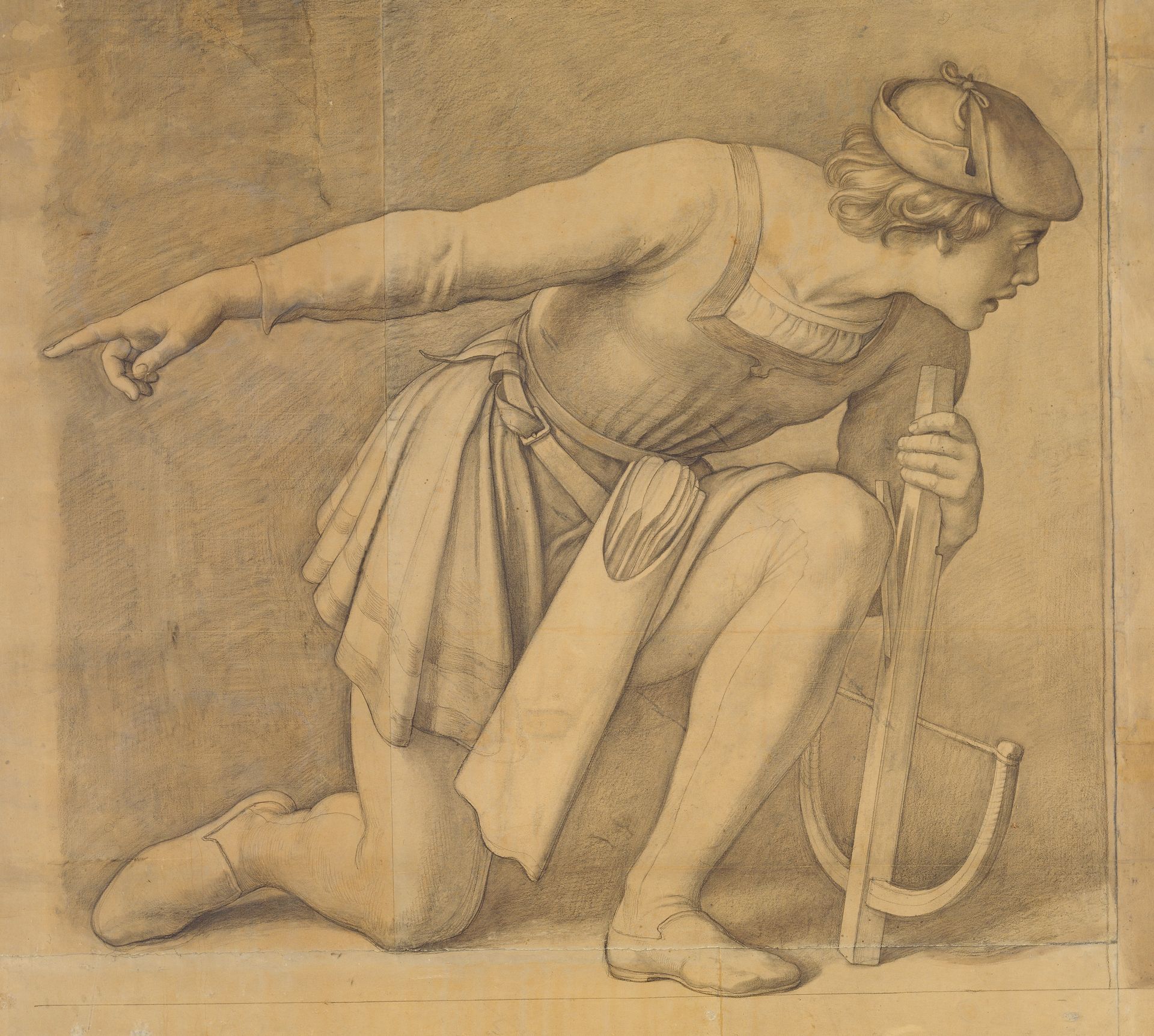 Kniender Armbrustschütze aus dem Rasenden Roland des Ariost by Julius Schnorr von Carolsfeld