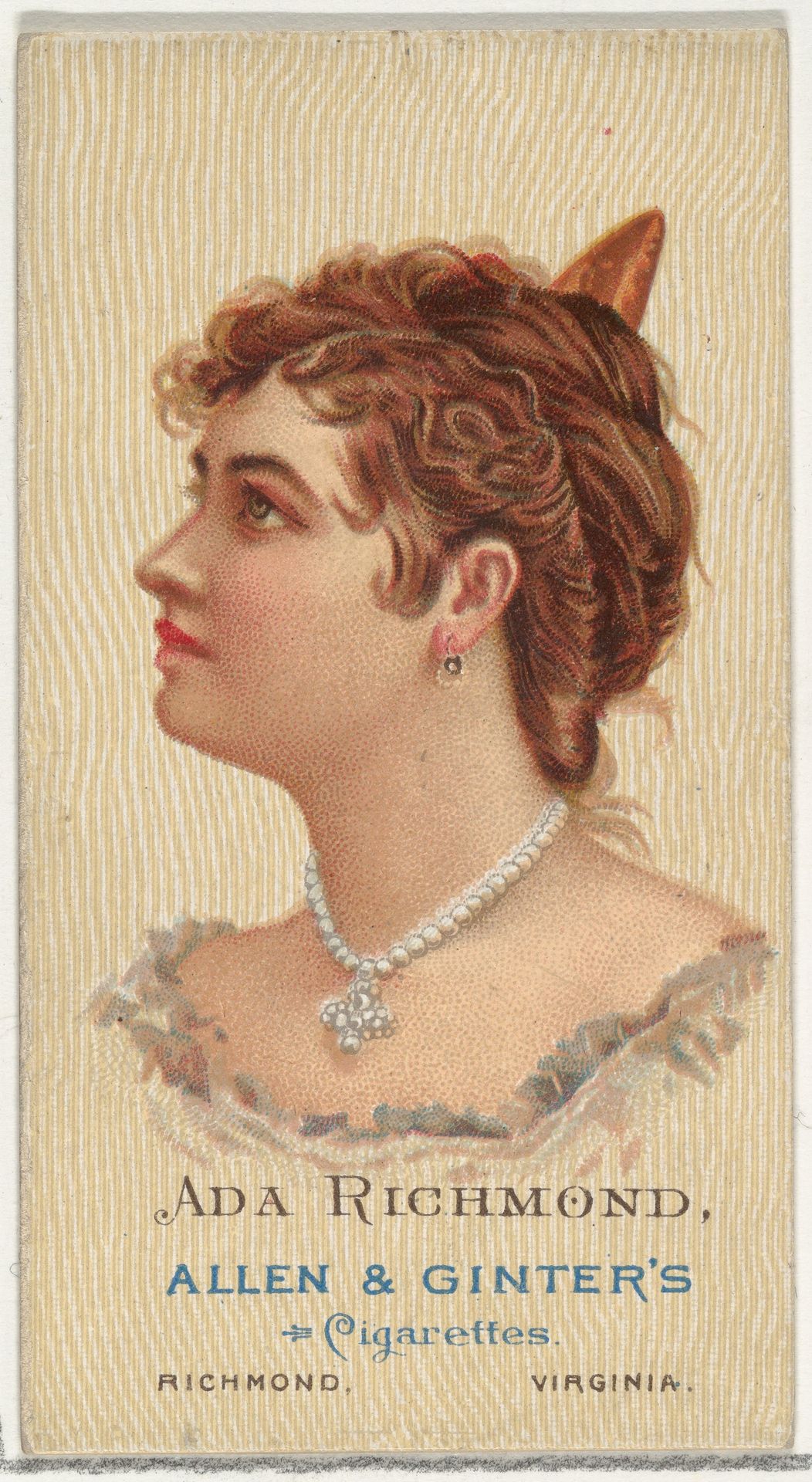 Ada Richmond, from World's Beauties, Series 2 (N27) for Allen & Ginter Cigarettes by Allen & Ginter