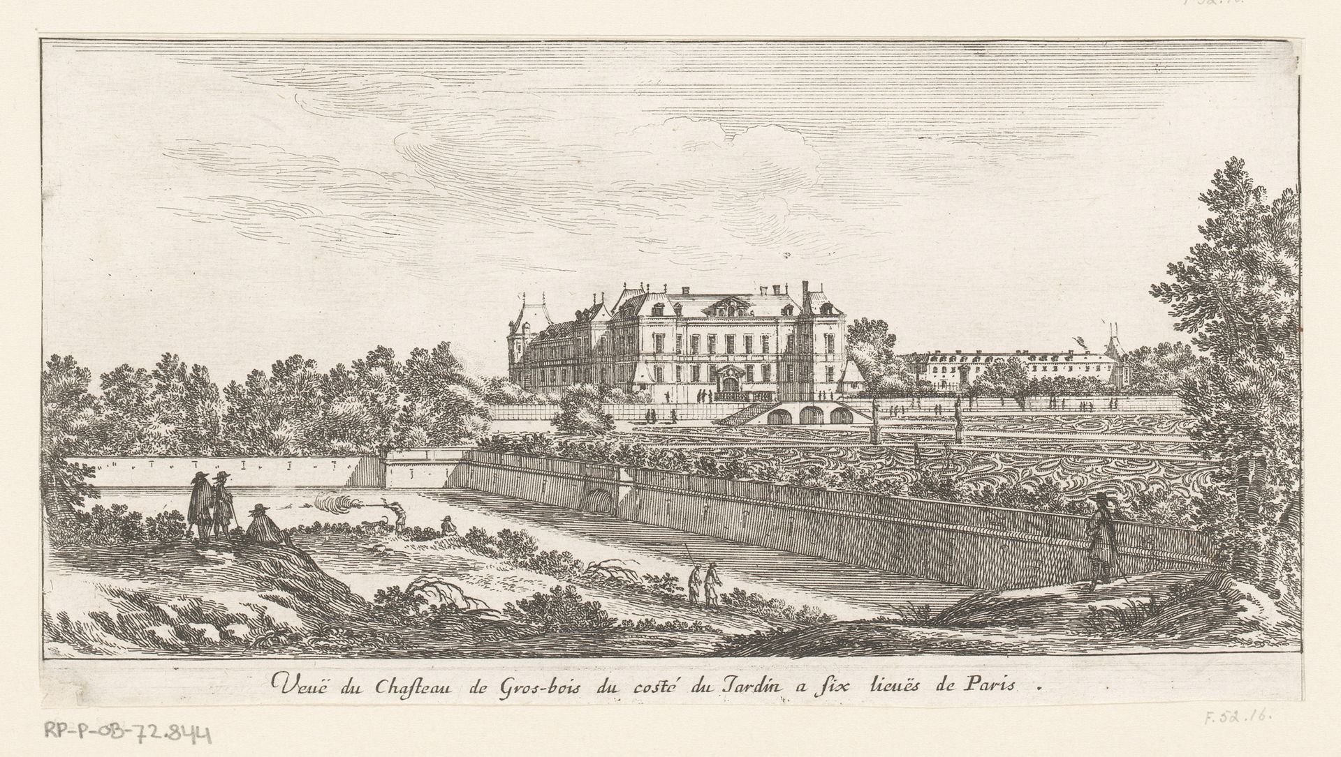 Gezicht op kasteel Grosbois by Israel Silvestre