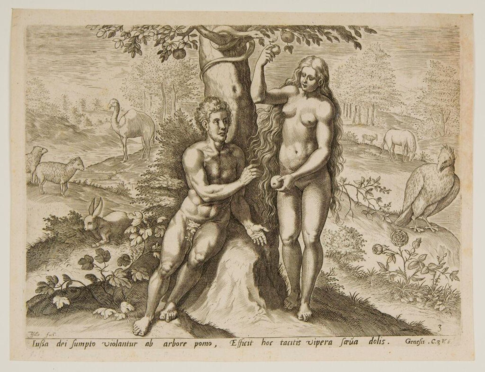 Eve Tempting Adam by Johann Sadeler I