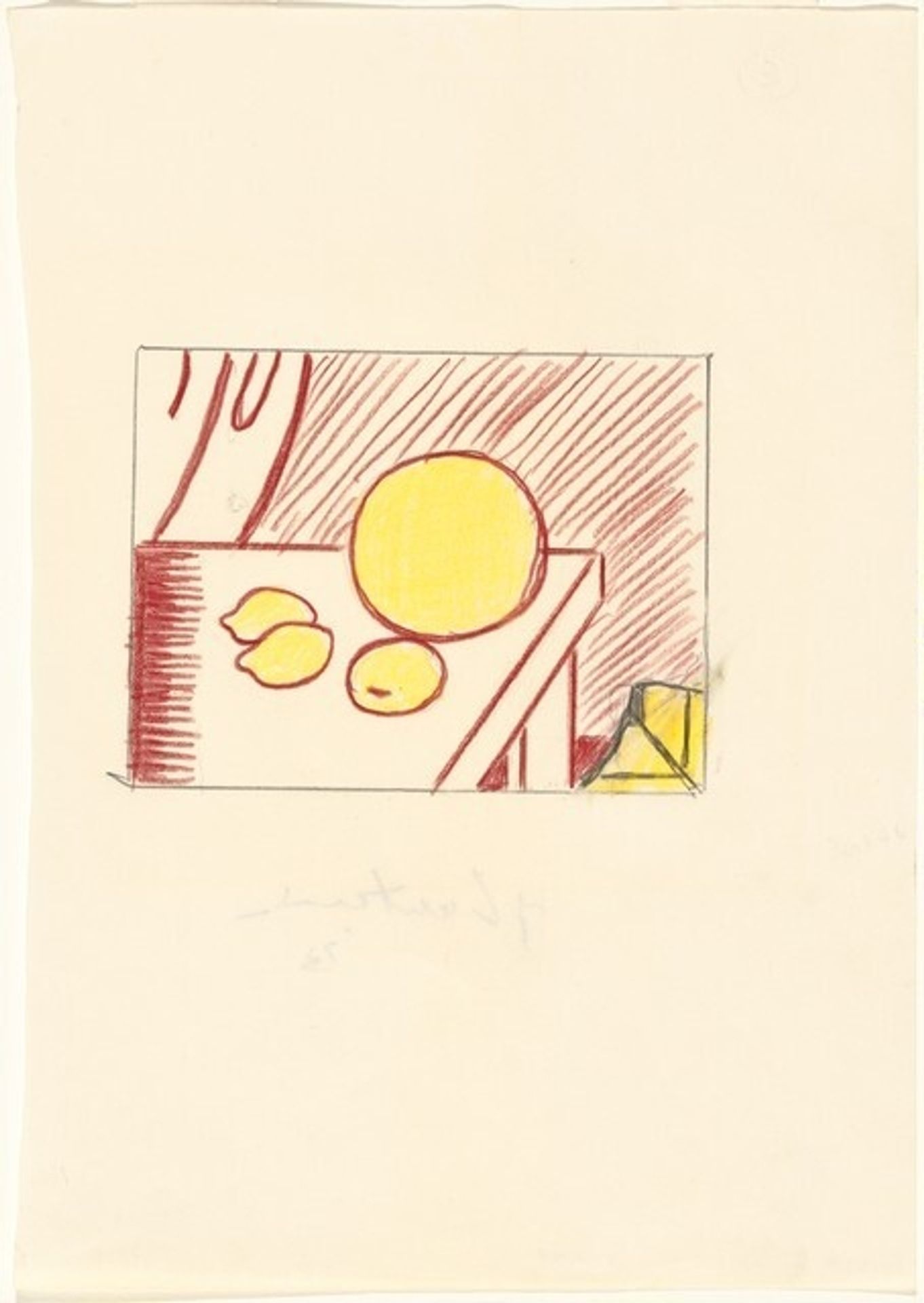 Study for "Fragmented Painting of Lemons and a Melon on a Table" by Roy Lichtenstein