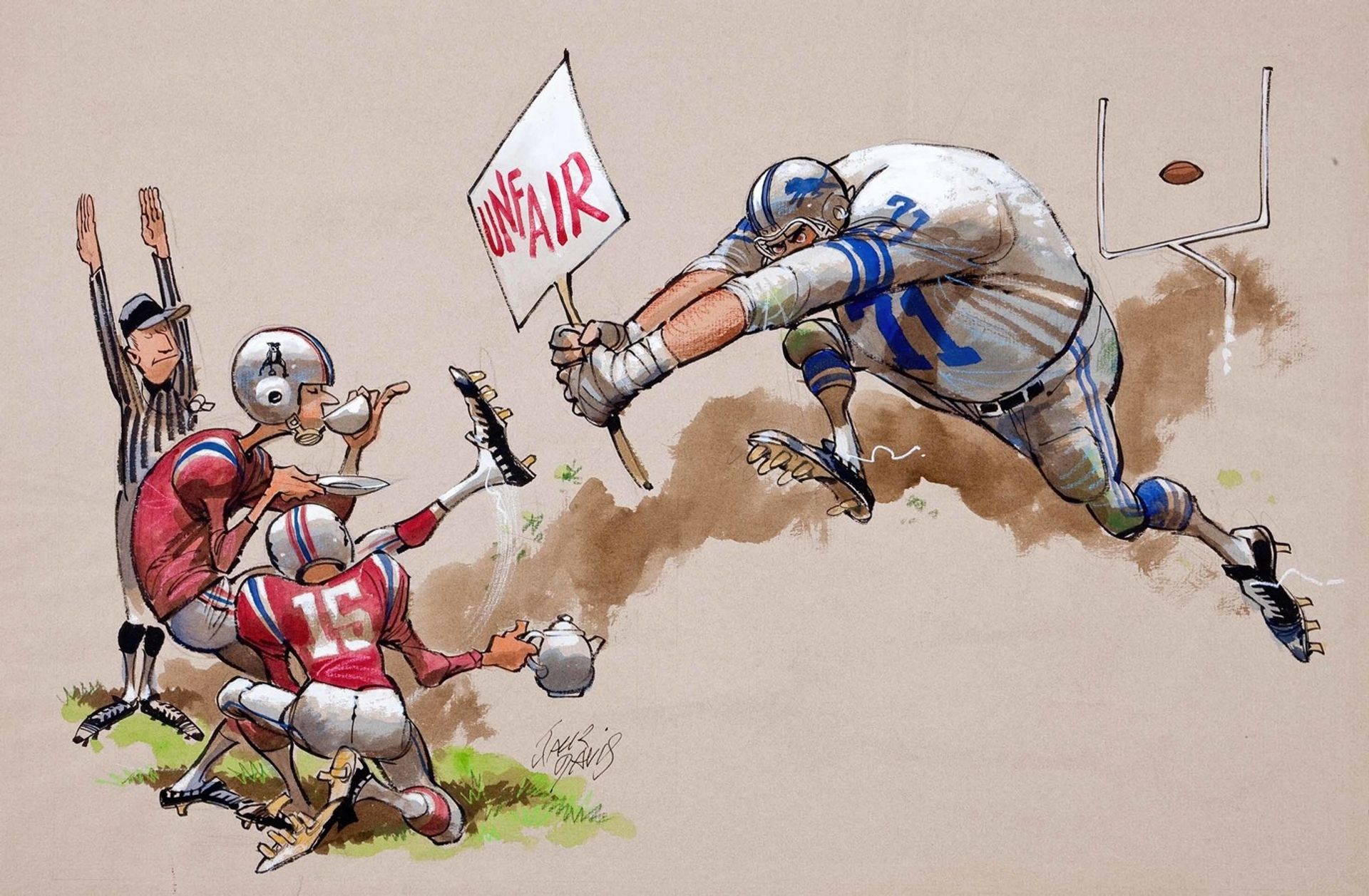 Field Goal Tea Totaler by Jack Davis