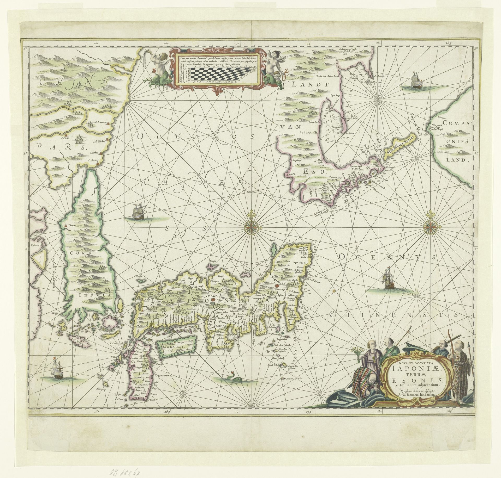 Kaart van Japan by Johannes Janssonius