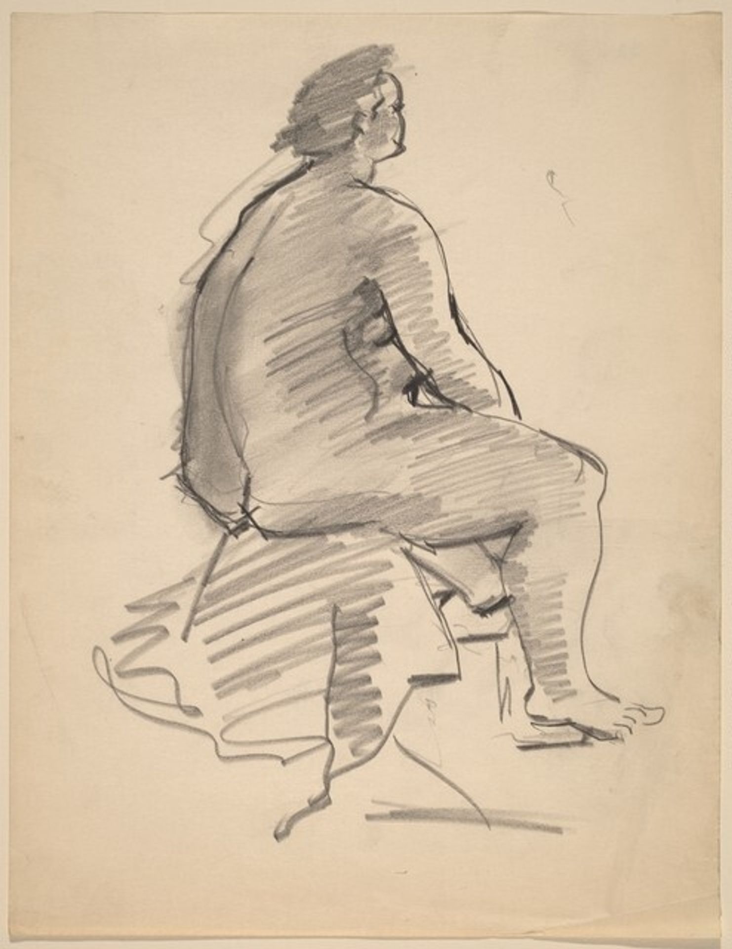 Large Seated Nude, Three-quarter View Facing Right, Seen from Behind by Mark Rothko