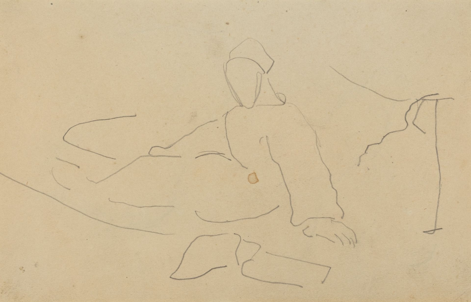 Figure Seated on the Ground [recto] by Paul Gauguin