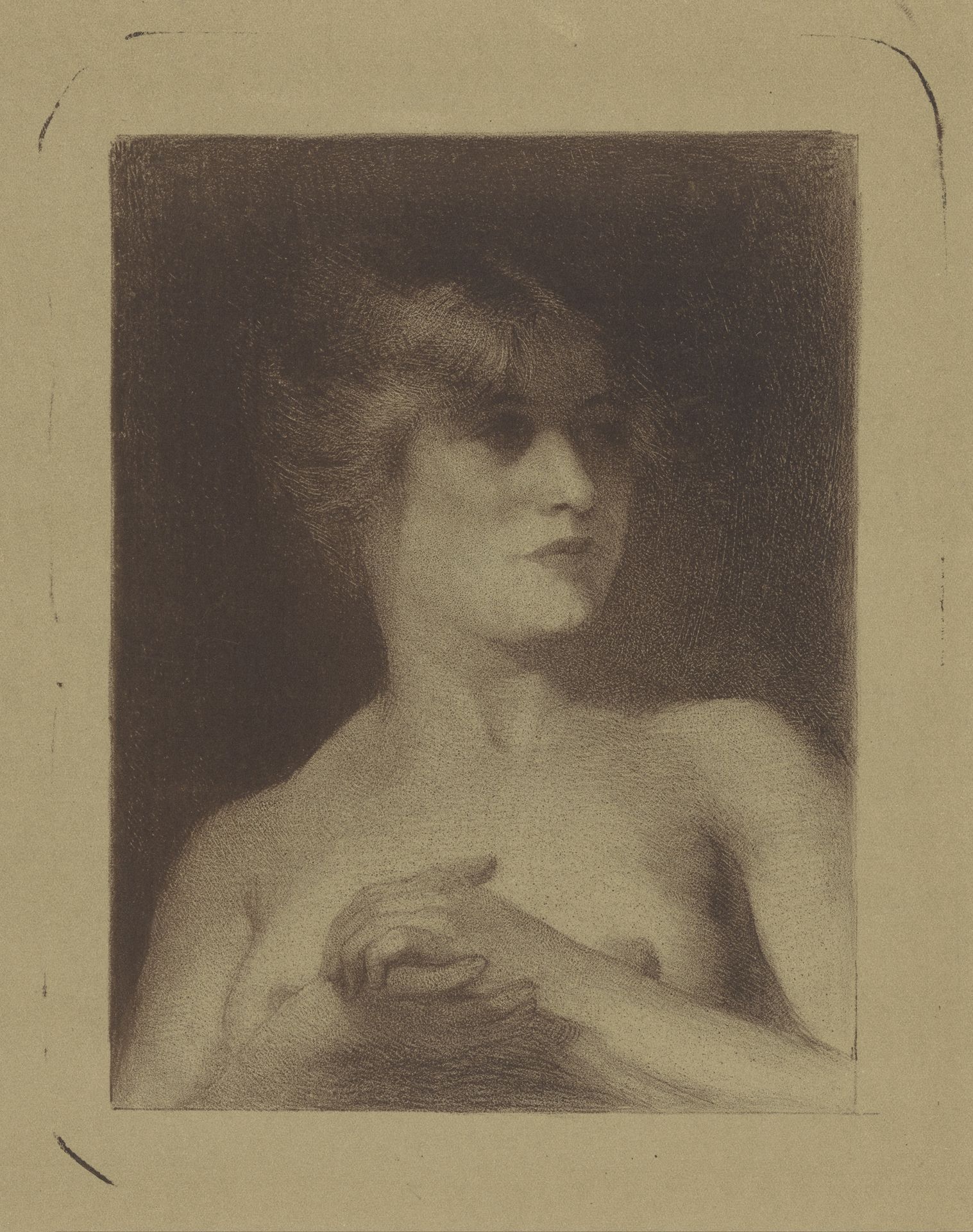 Portret van een onbekende vrouw by Théo Dijkwel