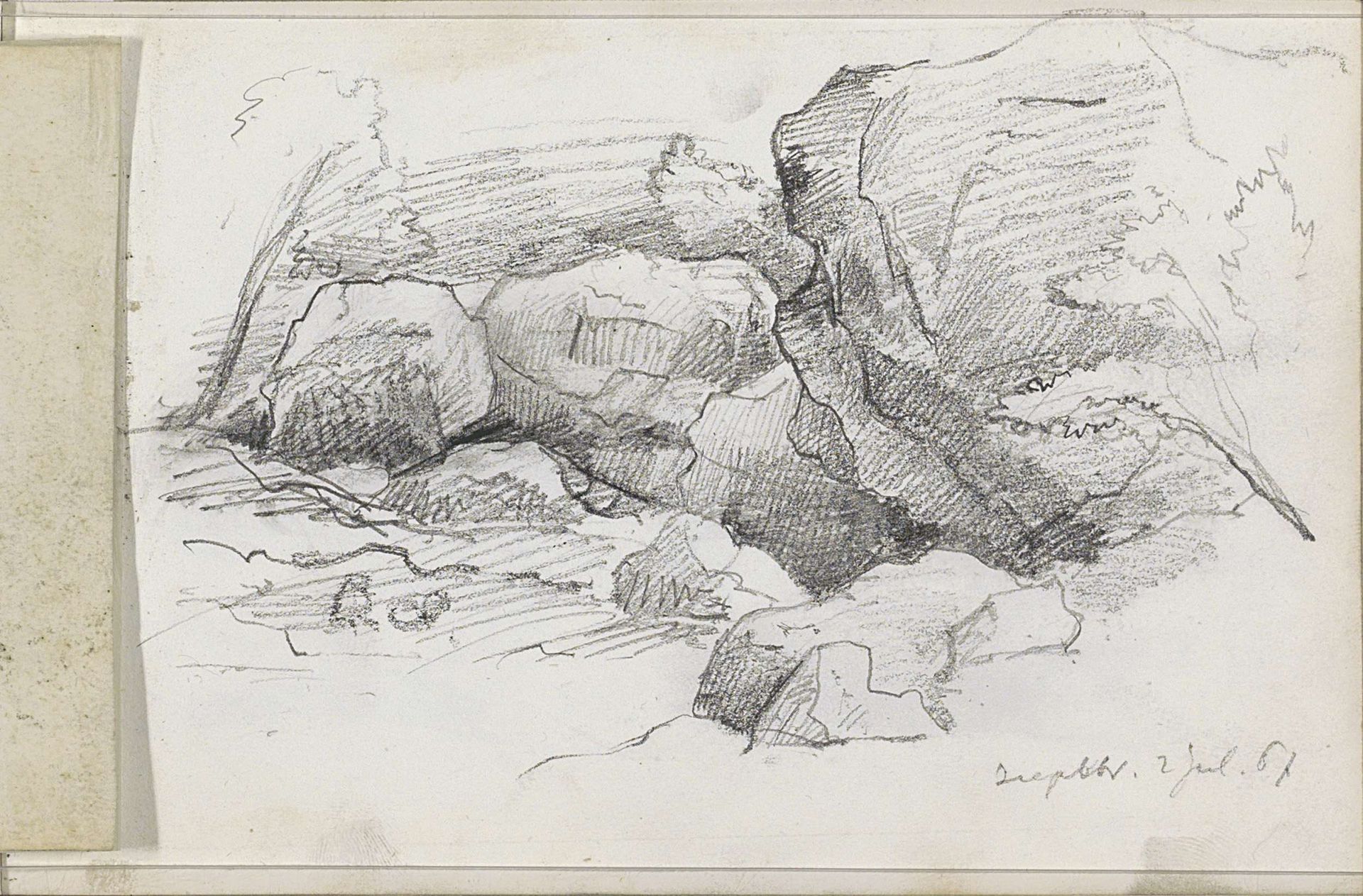Landschap met rotsen by Isaac Gosschalk