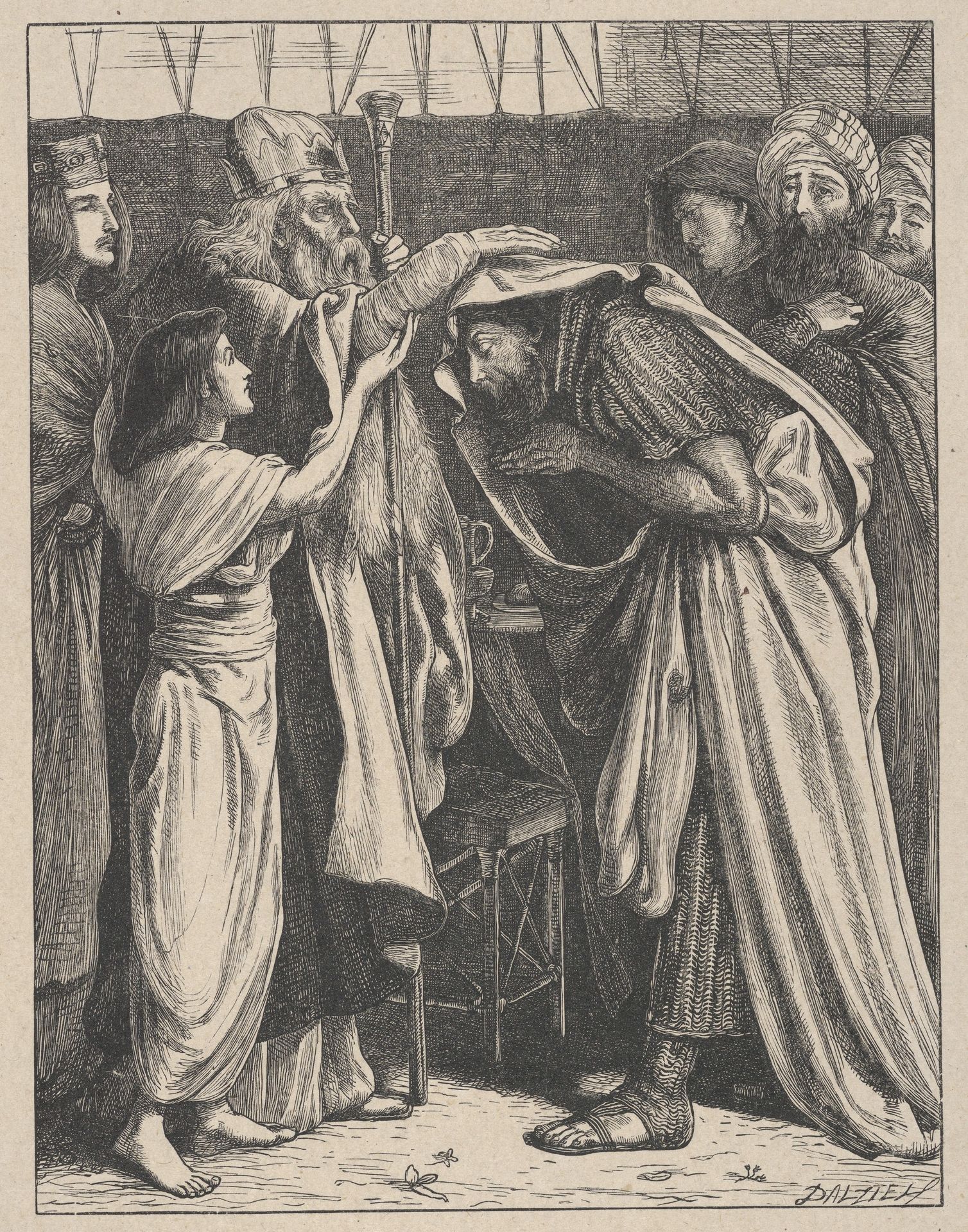 Melchizedek Blesses Abram, from "Dalziels' Bible Gallery" by Simeon Solomon