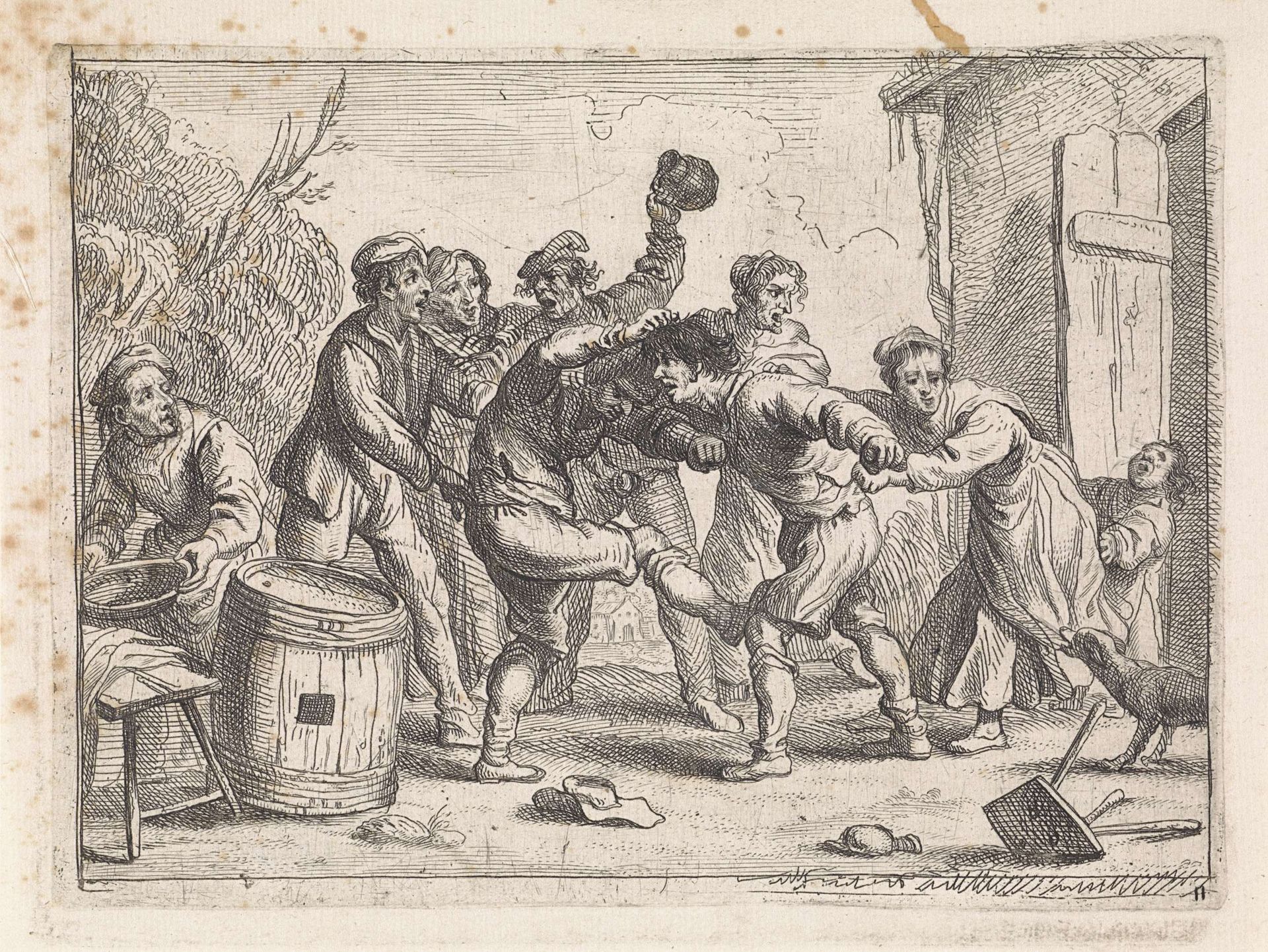 Boeren vechten voor een herberg by Anonymous