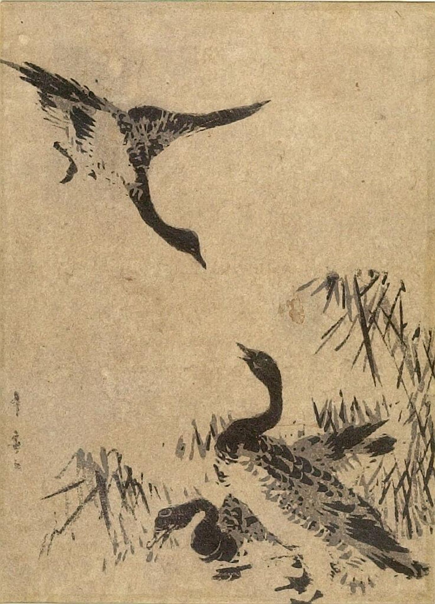 Three Geese by Katsushika Hokusai