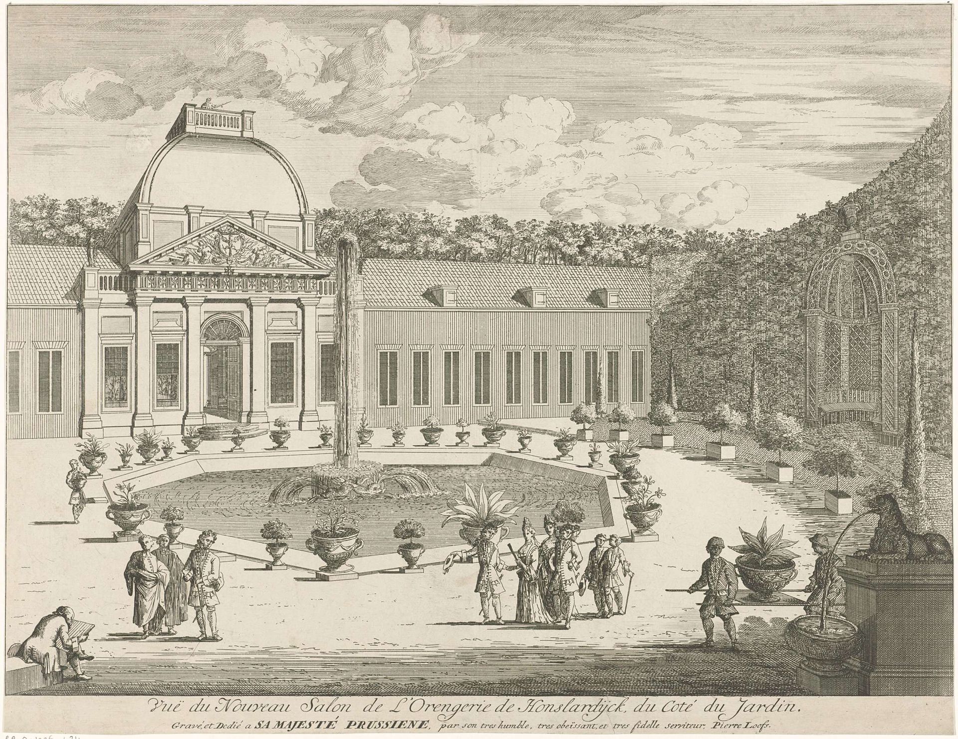 Oranjerie van Honselersdijk, gezien vanaf de tuinkant by Pieter Loofs