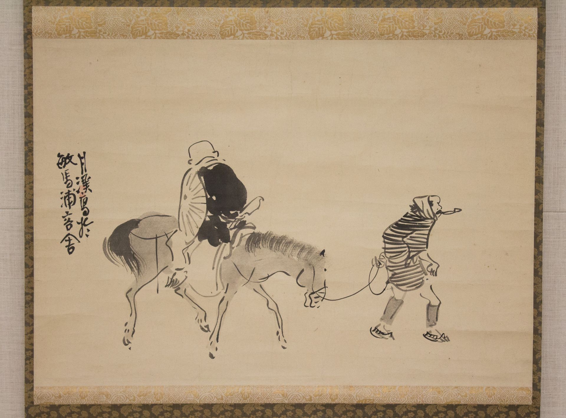 Monk Renshō Riding His Horse Backwards by Matsumura Goshun 松村呉春