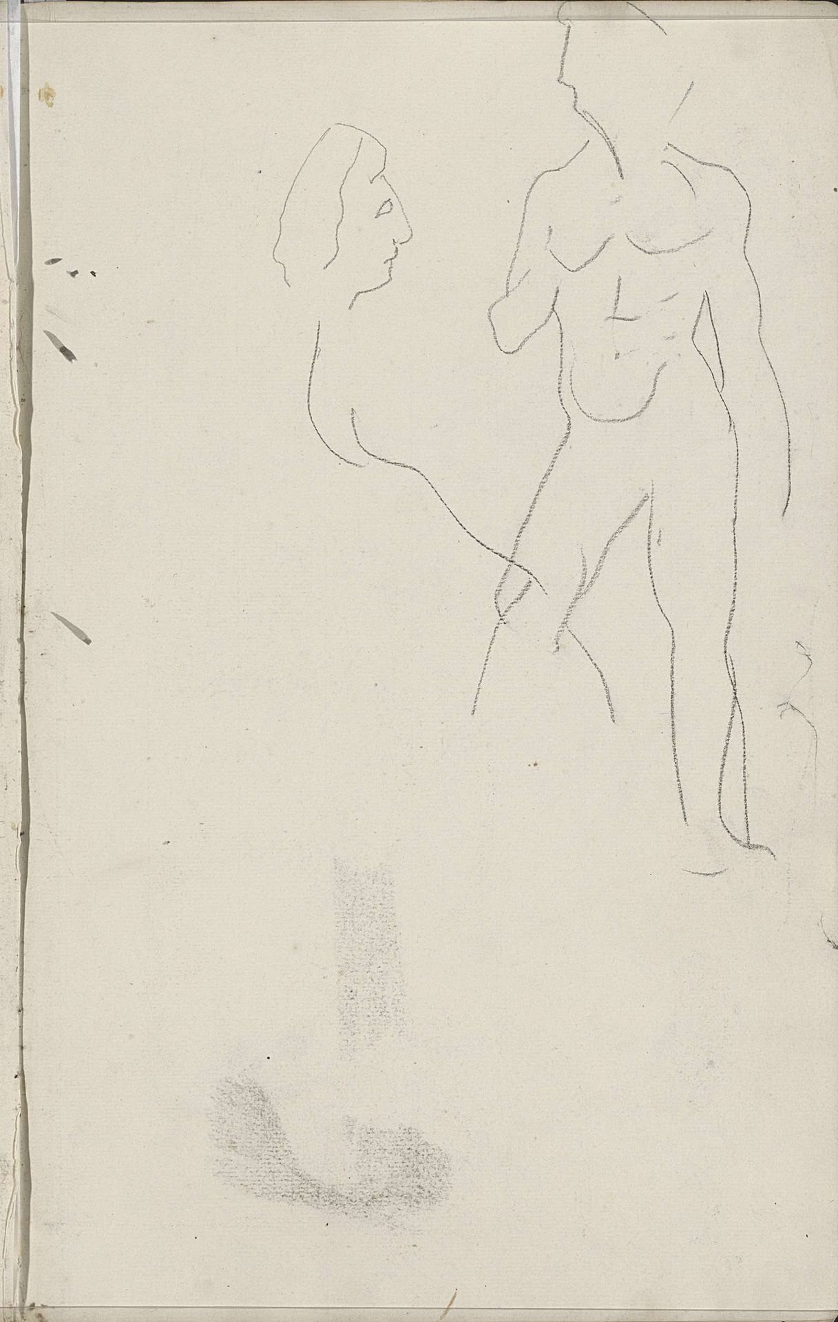 Staande naakte man by Carel Adolph Lion Cachet