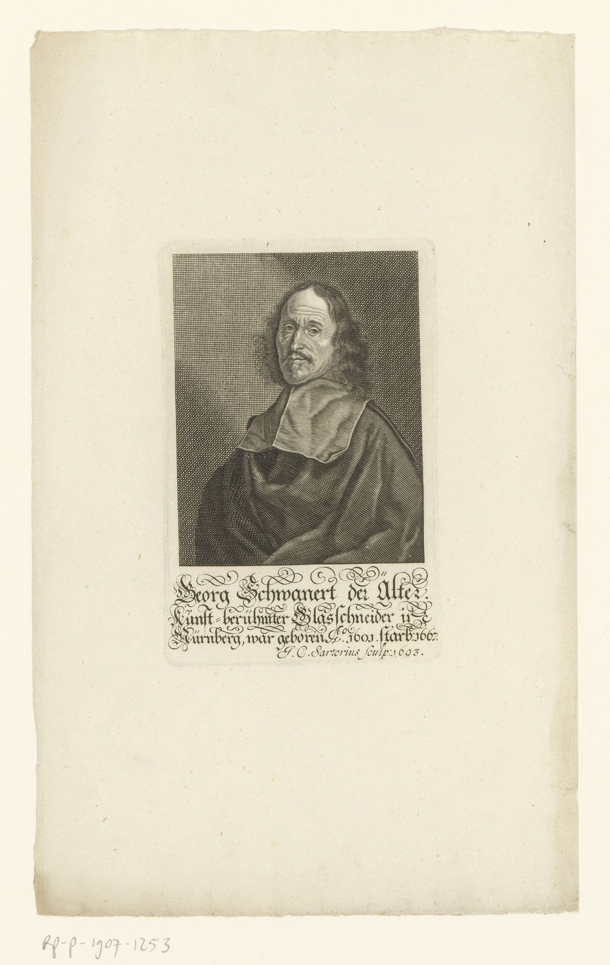 Portret van Georg Schwanhard by Johann Christoph Sartorius