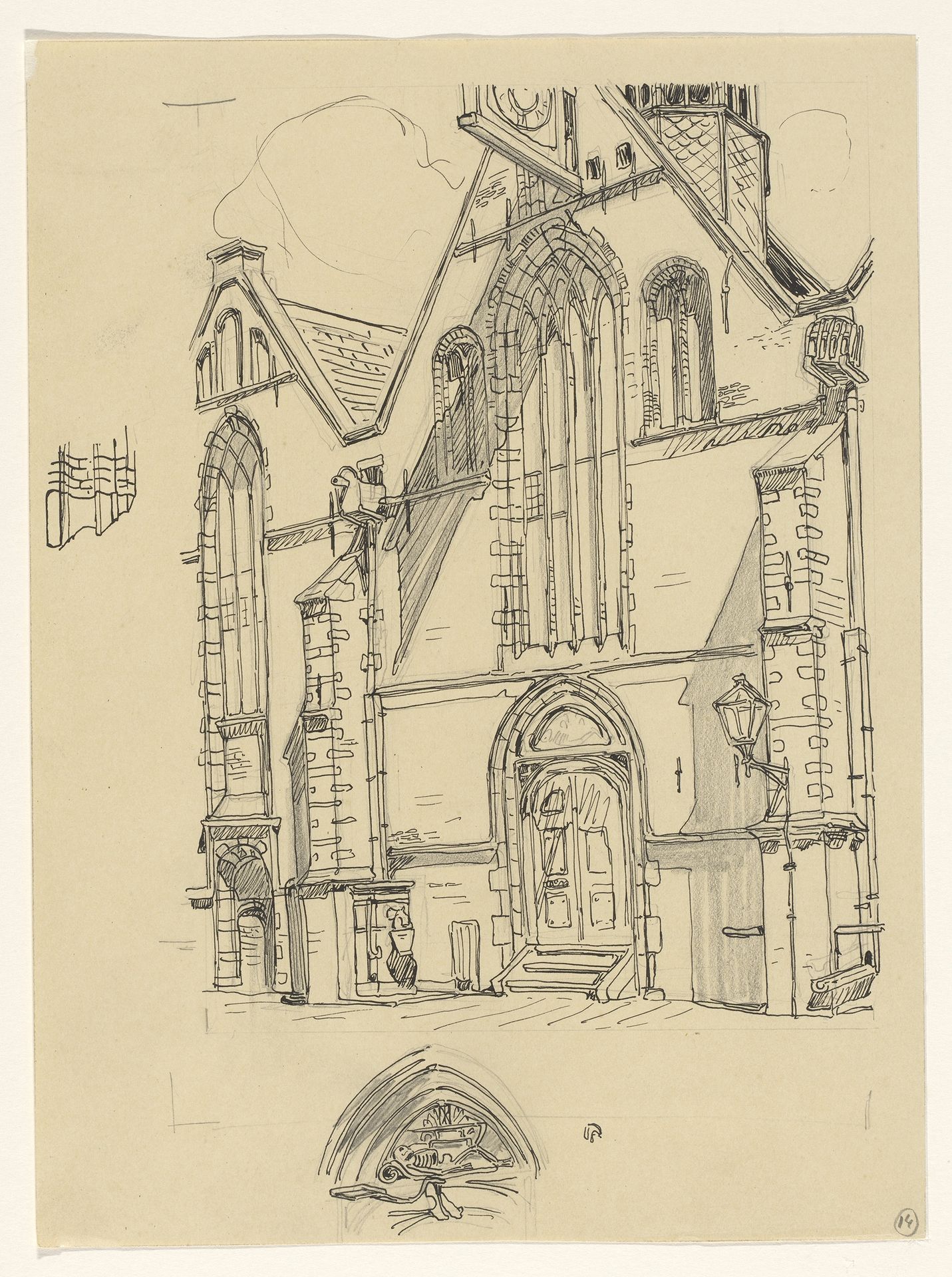 Westelijke gevel van de Noorderkerk te Hoorn by Wijnand Otto Jan Nieuwenkamp