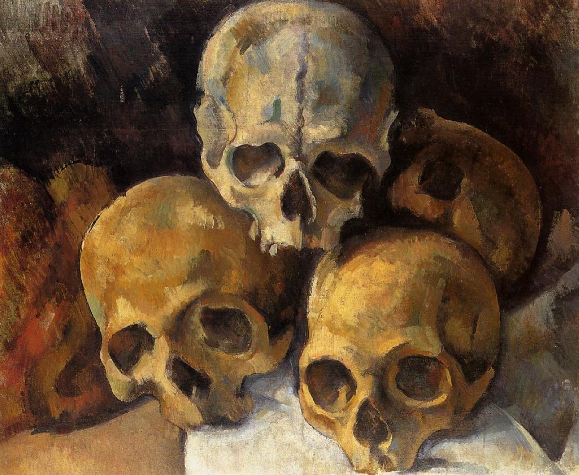 Pyramid of skulls by Paul Cézanne
