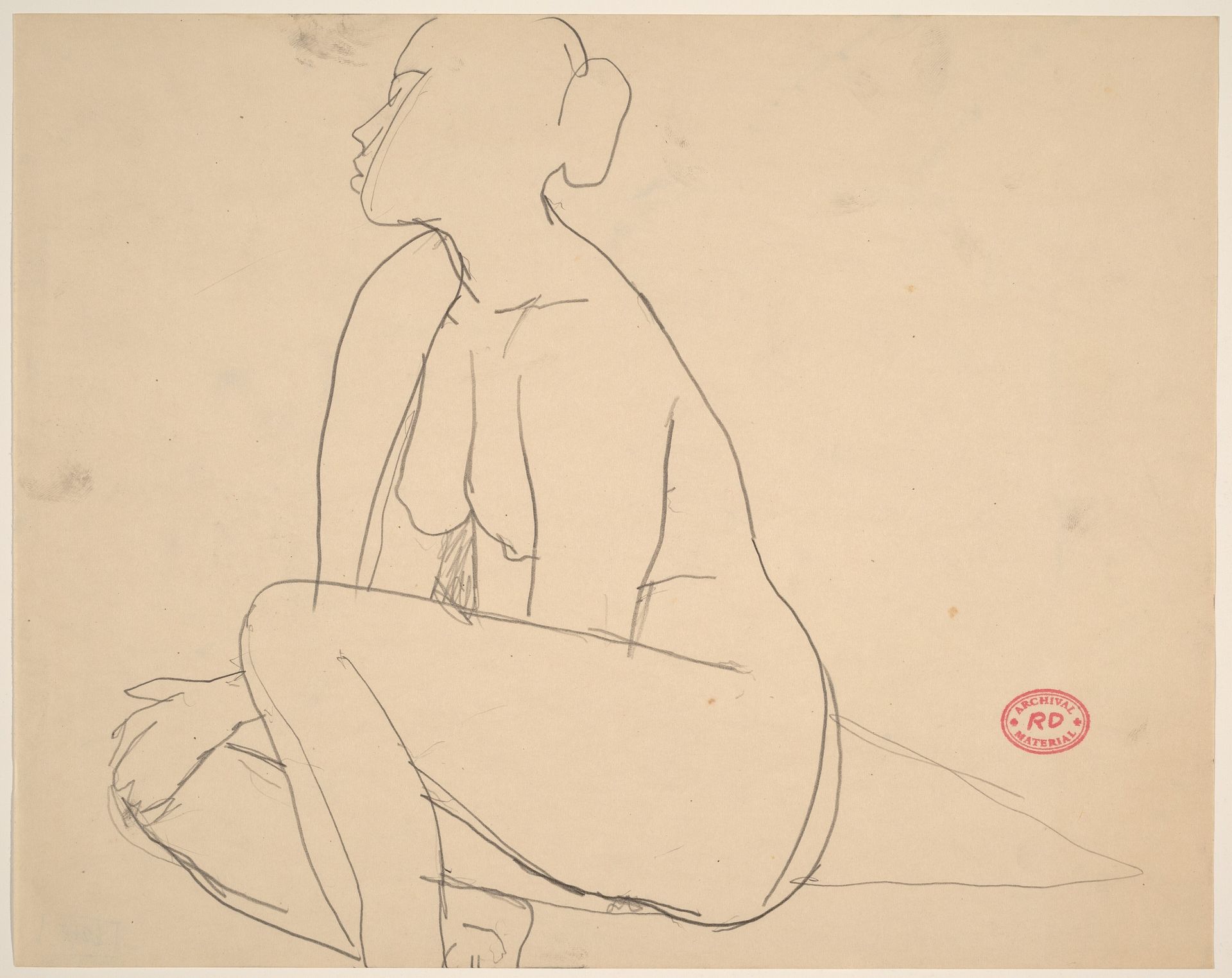 Untitled [seated female nude facing left] by Richard Diebenkorn