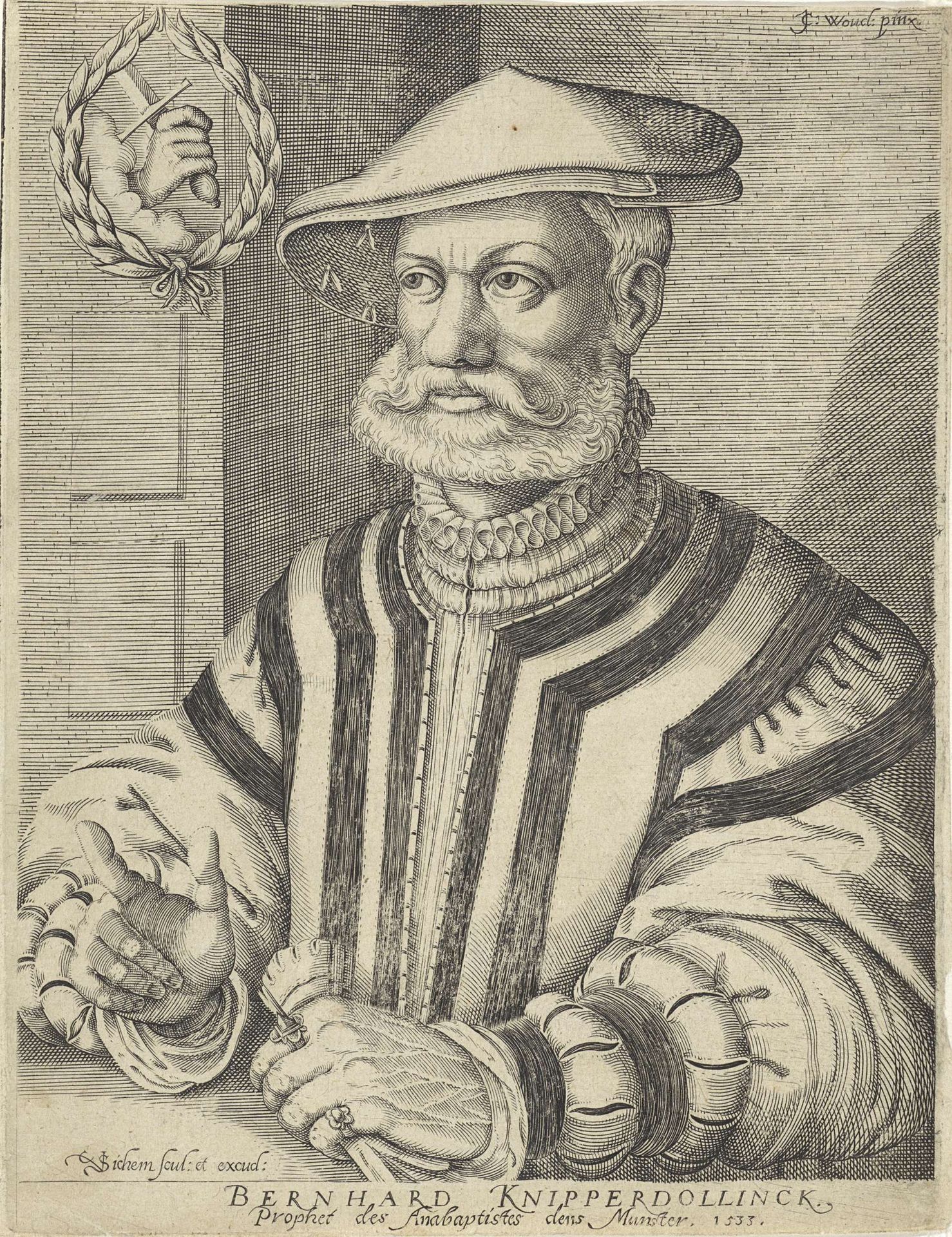 Portret van Bernardus Knipperdolling by Christoffel van Sichem I