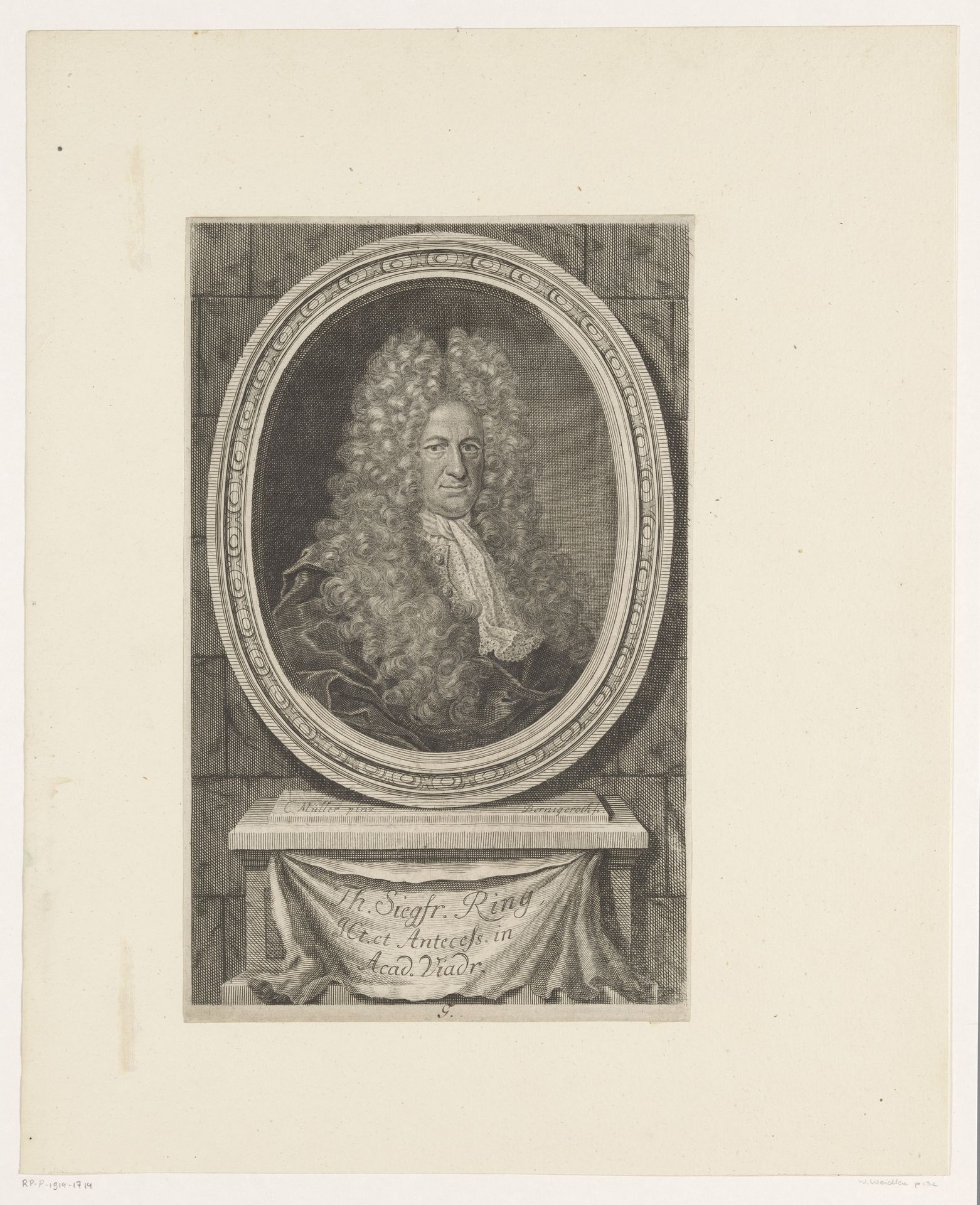 Portret van Thomas Siegfried Ring by Johann Martin Bernigeroth