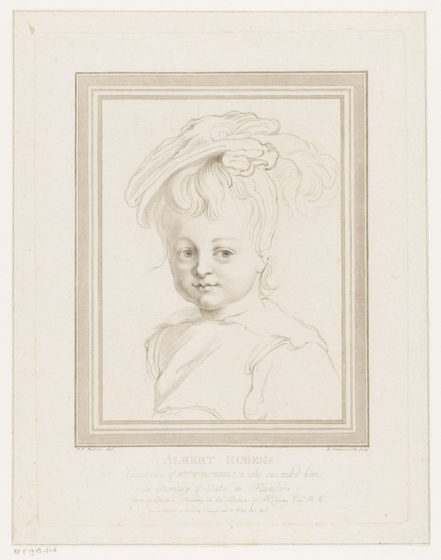 Portret van Albert Rubens by Luigi Schiavonetti