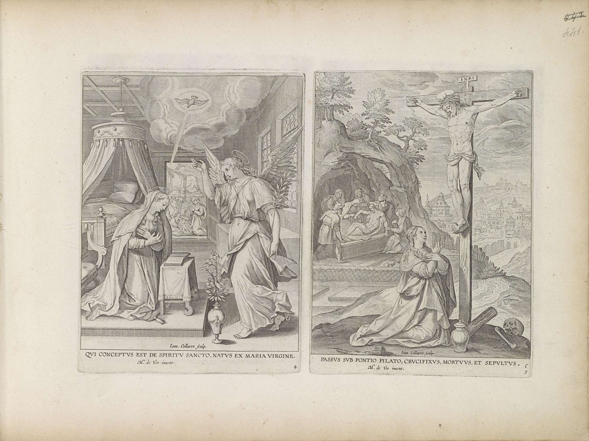 Kruisiging en graflegging by Jan (II) Collaert